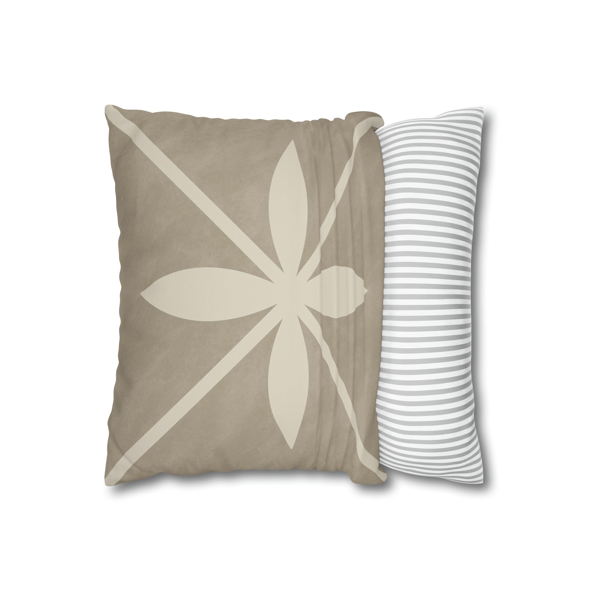 Castelar Cafe Latte Microsuede Square Pillow Cover