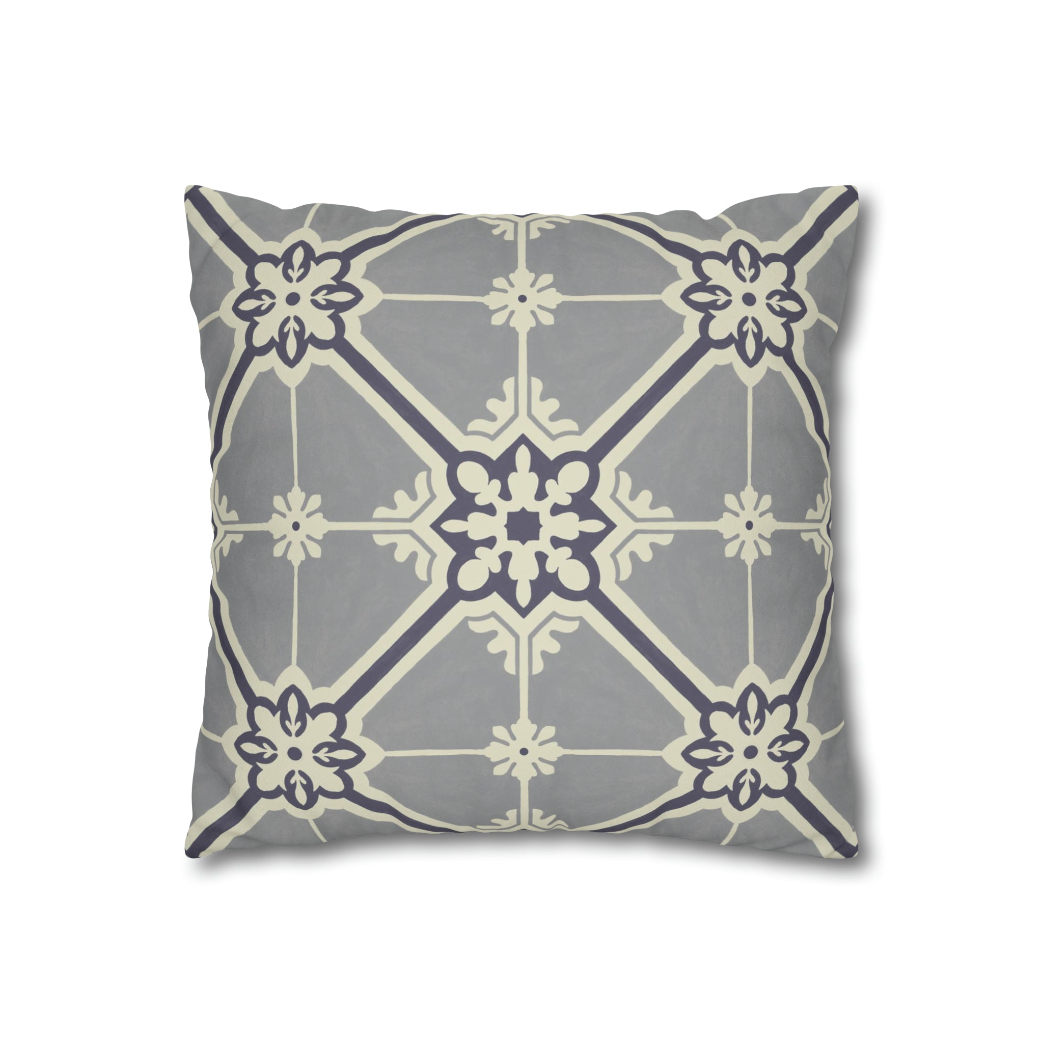 Samsara Grey Microsuede Square Pillow Cover