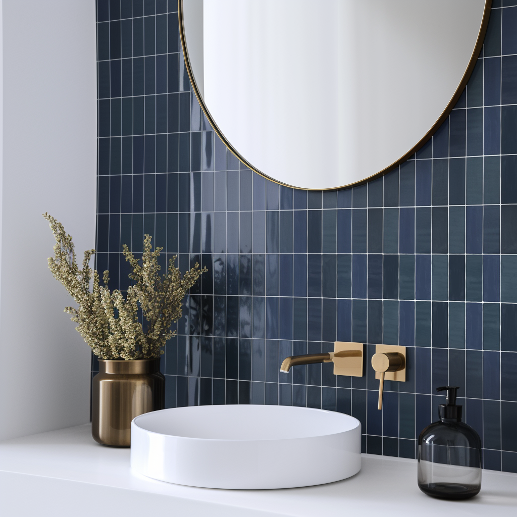 a bathroom sink with a mirror above it