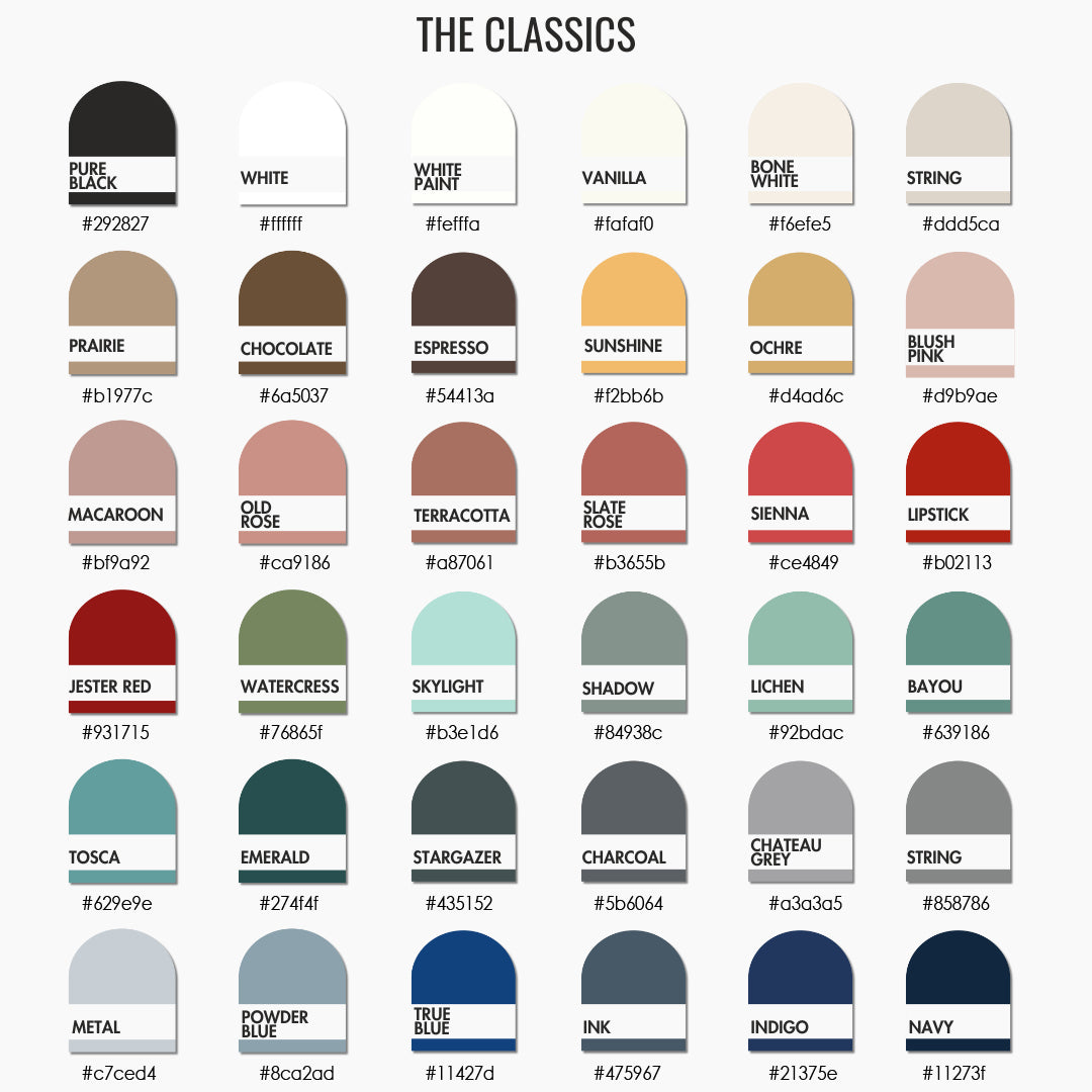 a poster with the names of different colors