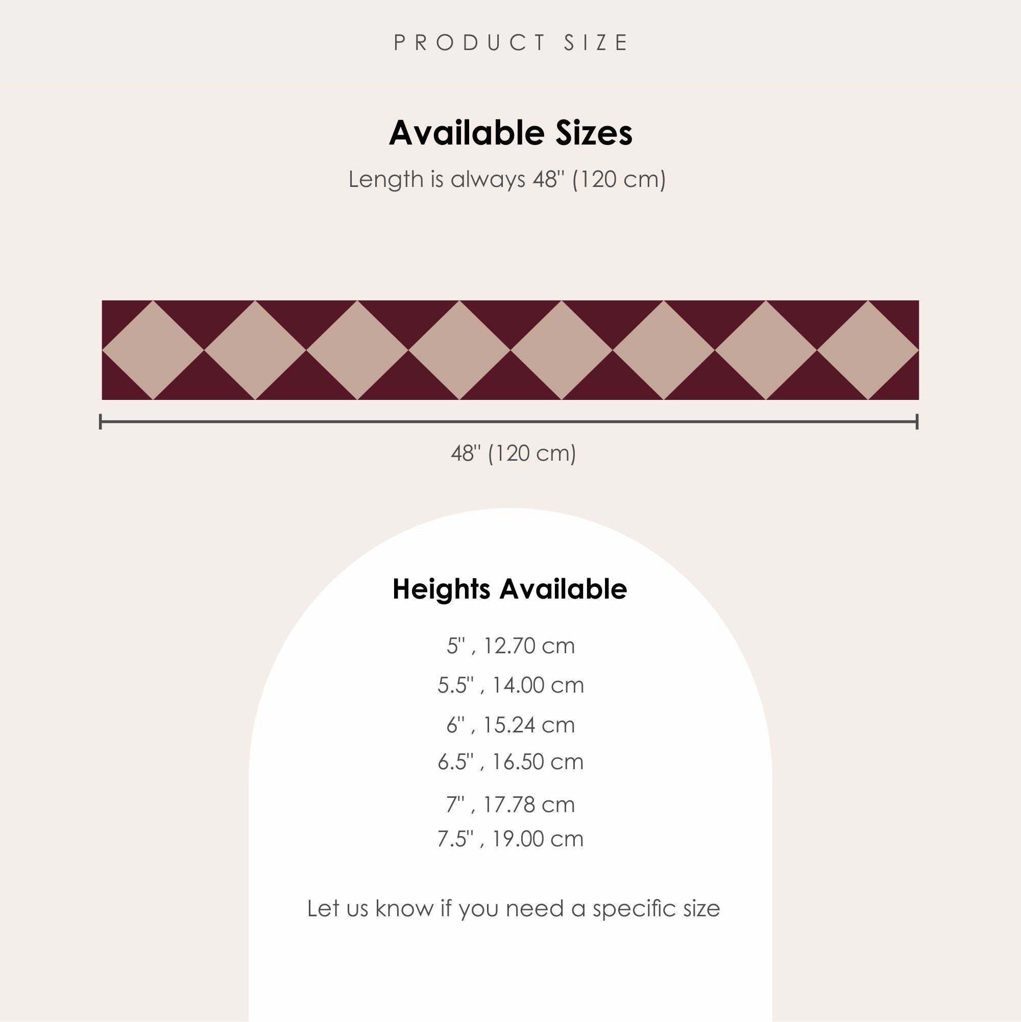 the width of a red and white checkered ribbon