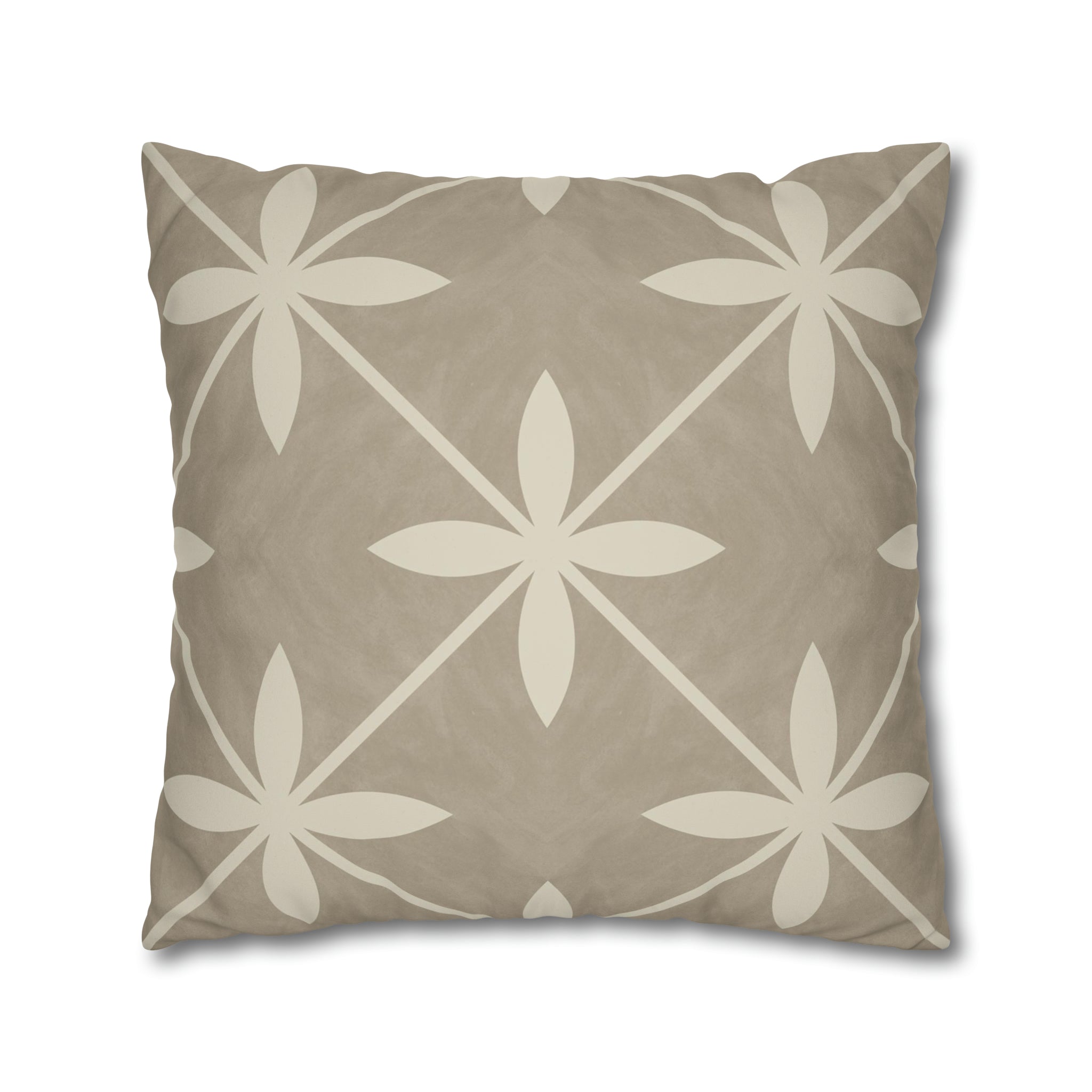 Castelar Cafe Latte Microsuede Square Pillow Cover