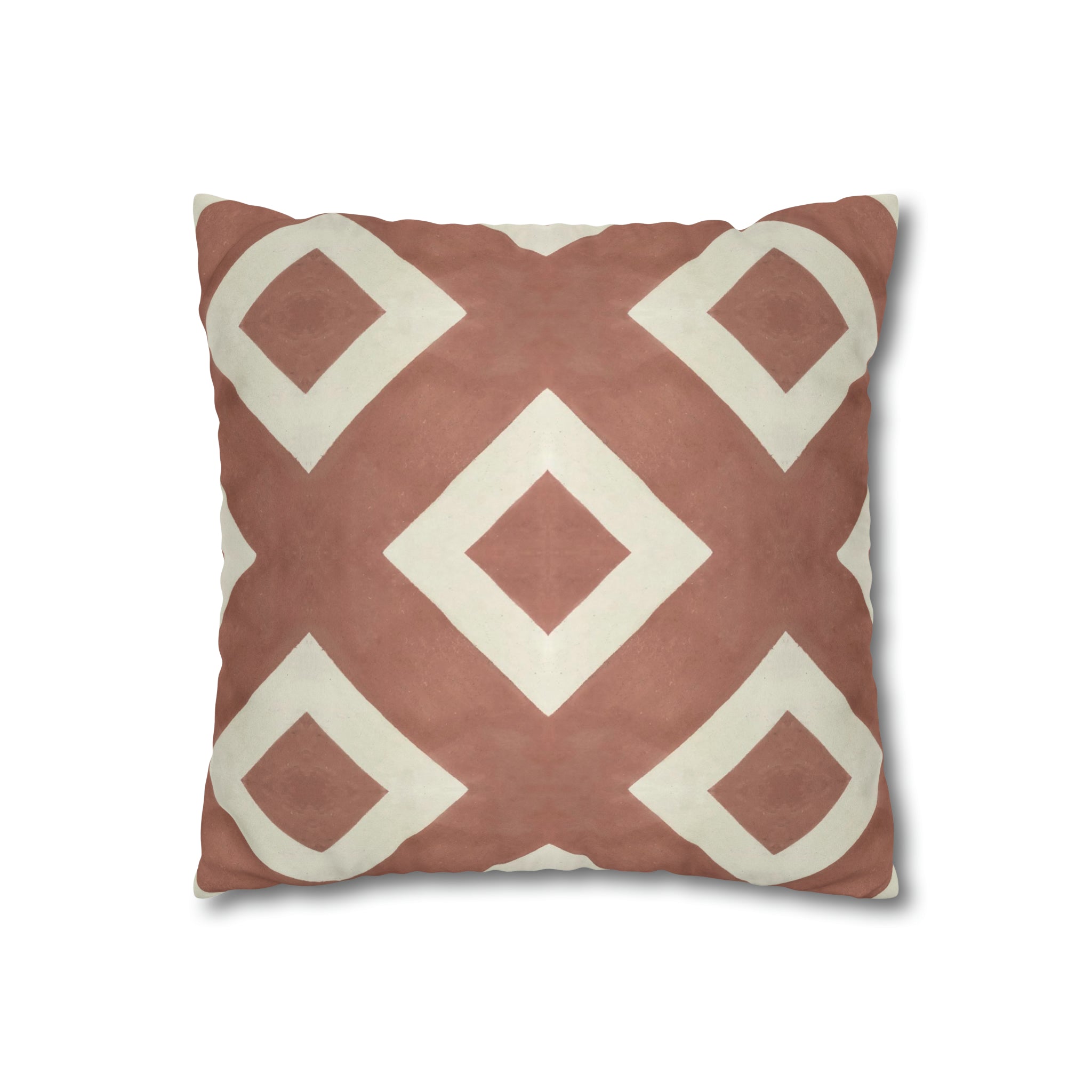 Salon Red Earth Microsuede Square Pillow Cover