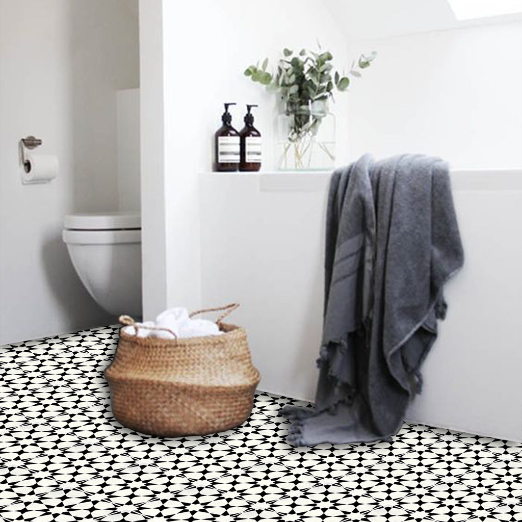 PROMO! Agadir in Black Vinyl Tile Sticker - 36 pcs pack in 10 cm