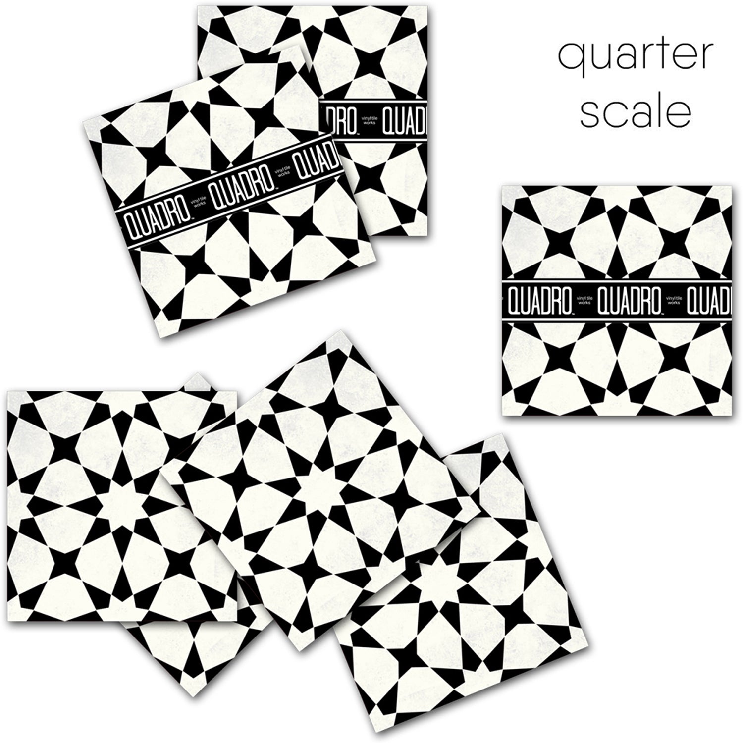 PROMO! Agadir in Black Vinyl Tile Sticker - 36 pcs pack in 10 cm