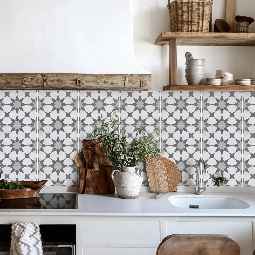 Agadir in Grey Vinyl Tile Sticker
