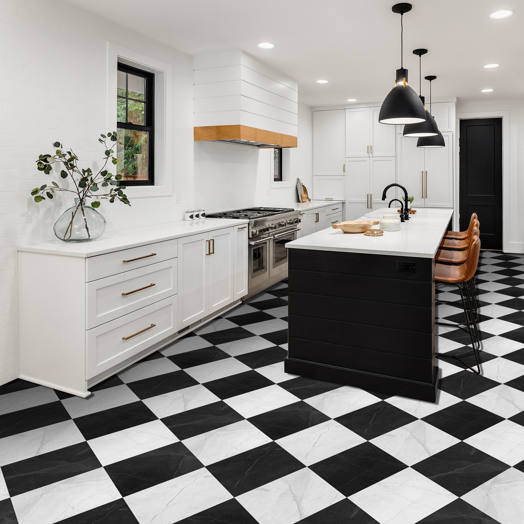 Black and cheap white checkerboard