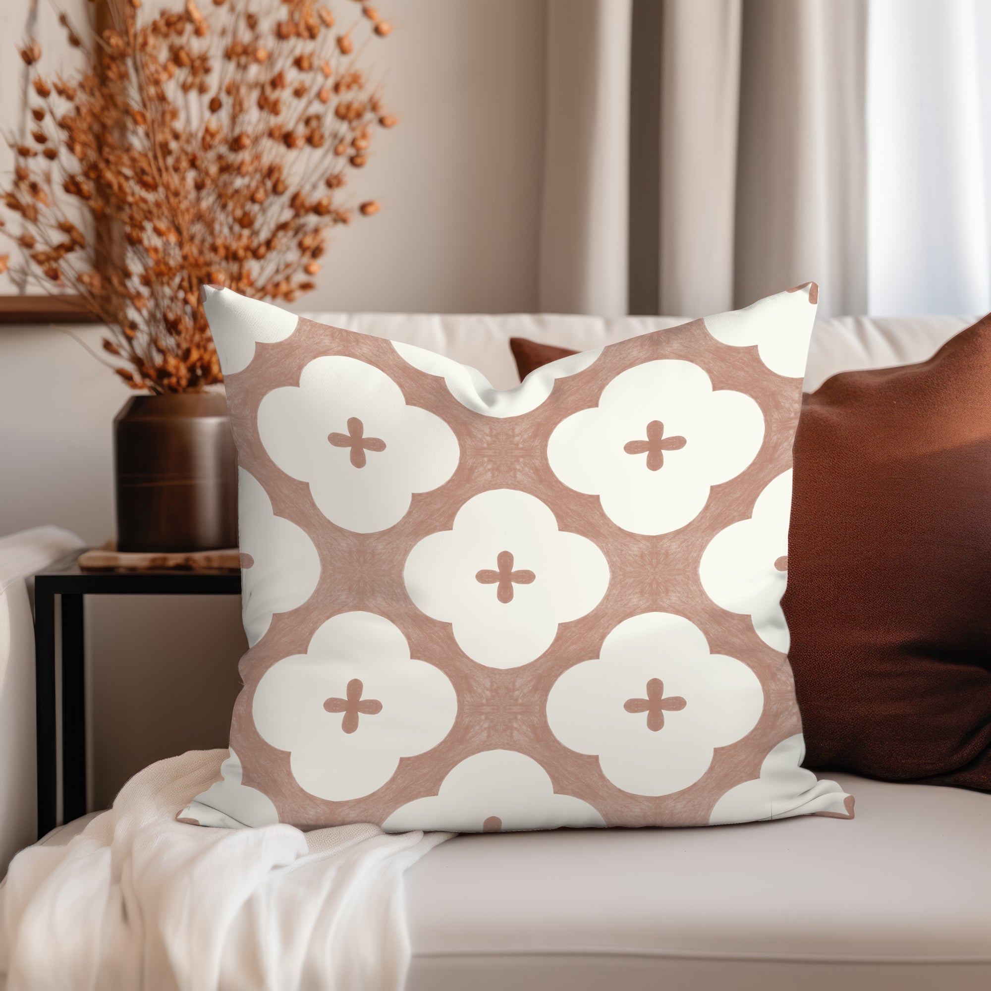 Claude Sienna Microsuede Square Pillow Cover