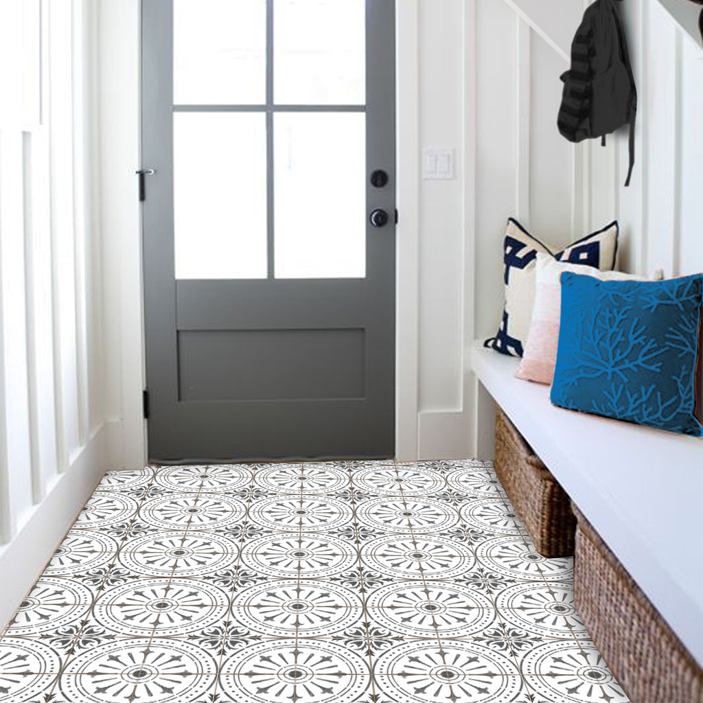 Custom Chiave Grey Vinyl Tile Stickers for Cara
