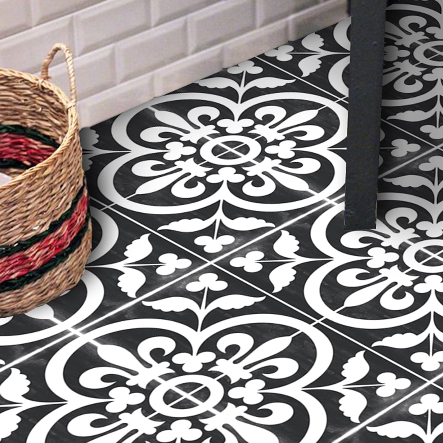 Corona in Black Vinyl Tile Sticker