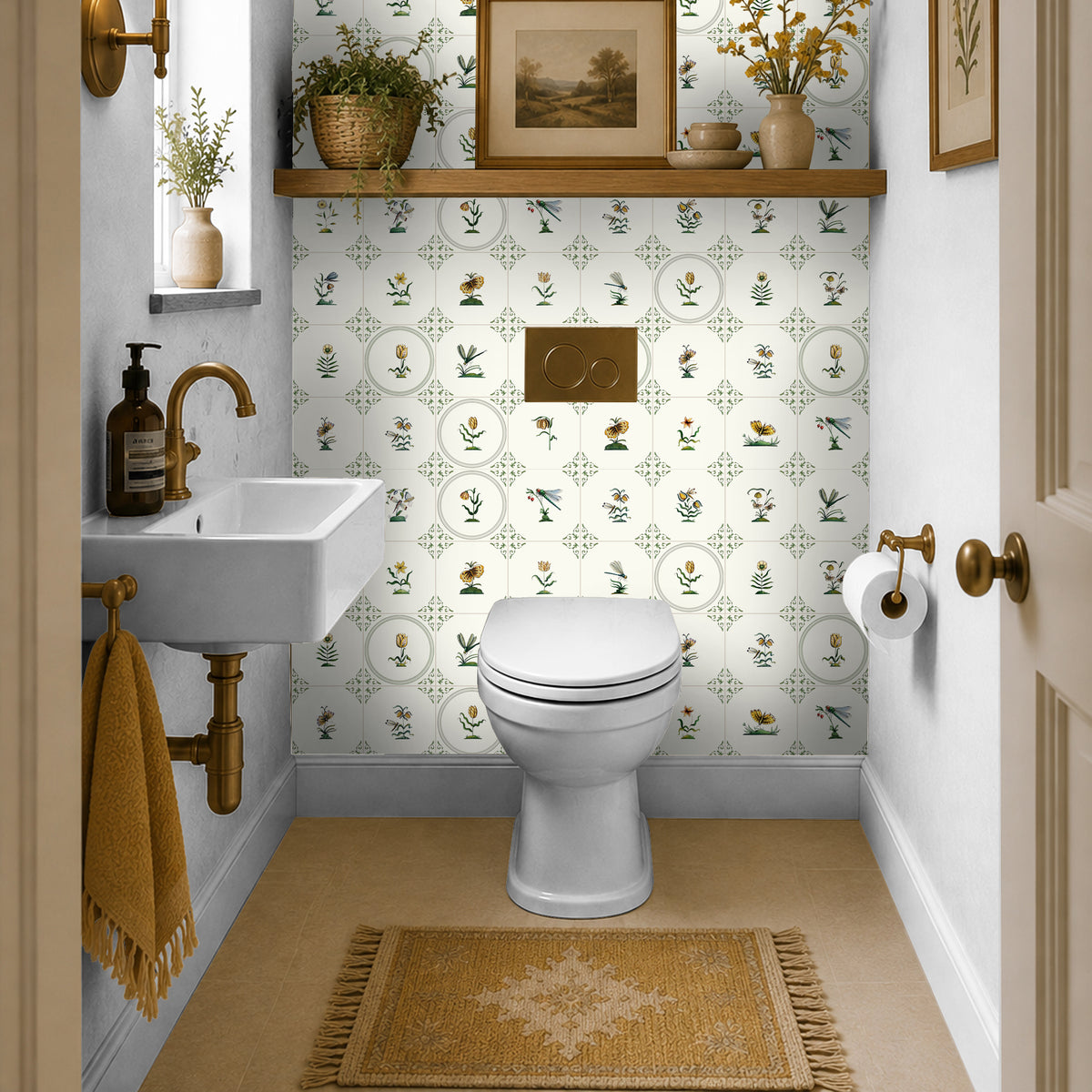 Delft Botanical Wallpaper