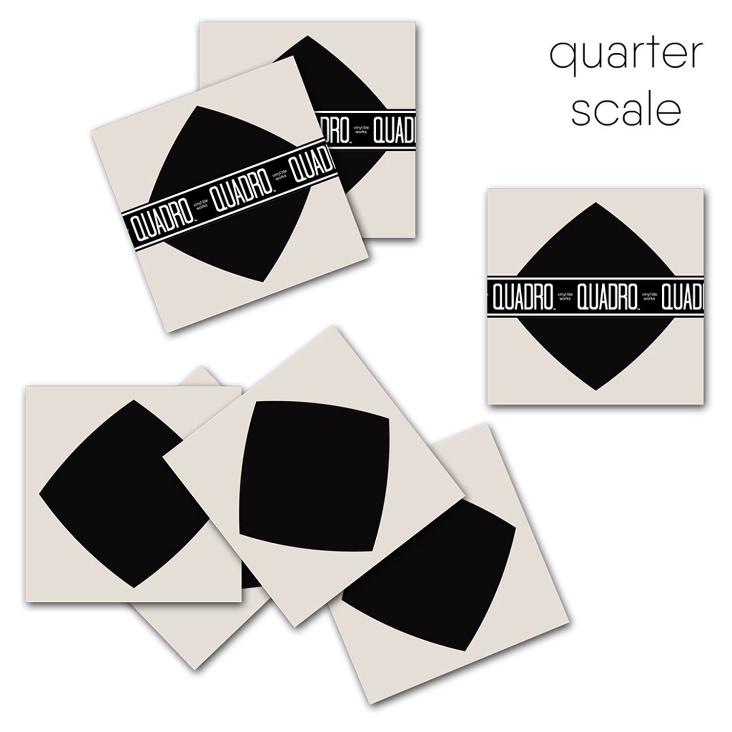PROMO! Diamond in Black Vinyl Tile Sticker - 8 pcs pack in 30 cm