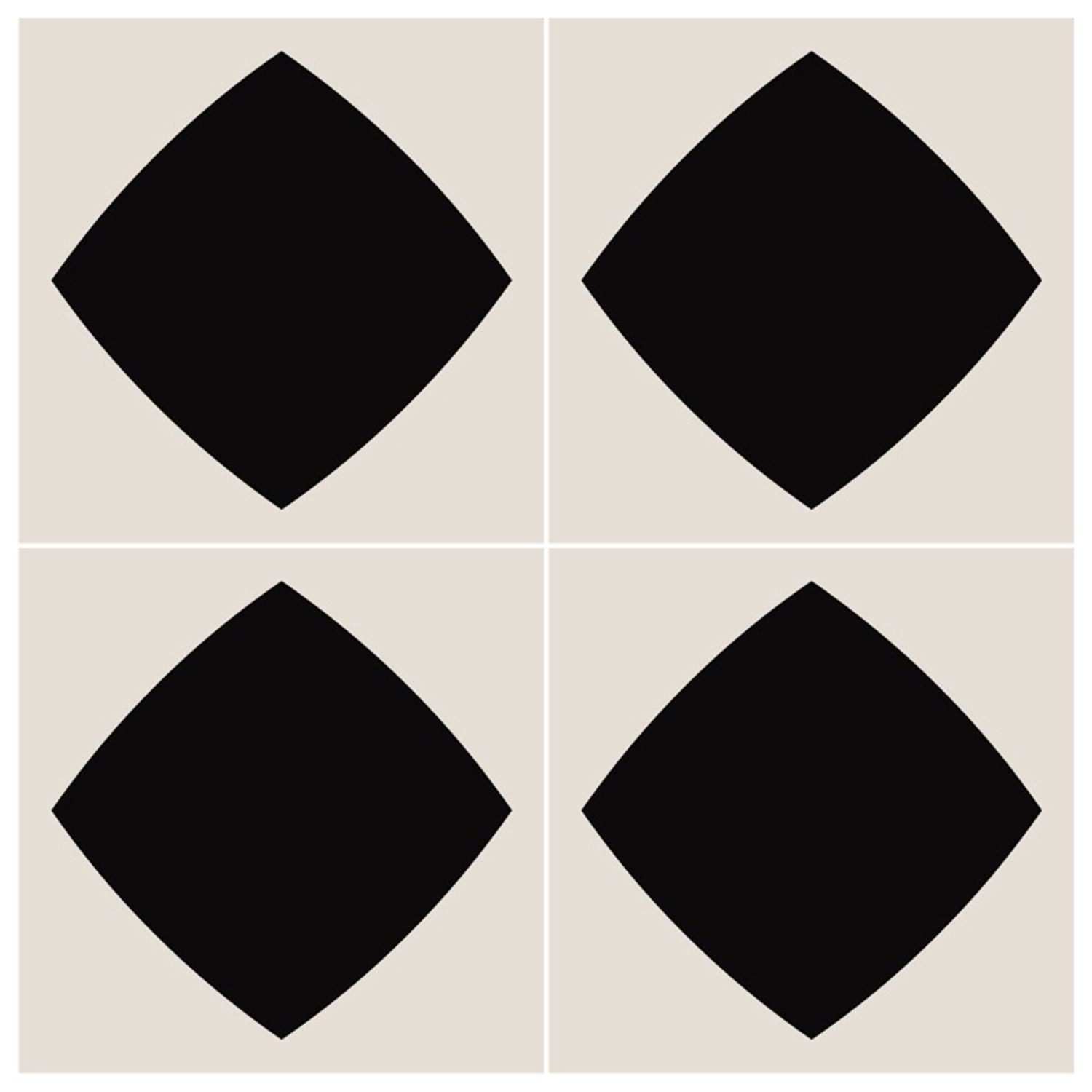 PROMO! Diamond in Black Vinyl Tile Sticker - 8 pcs pack in 30 cm