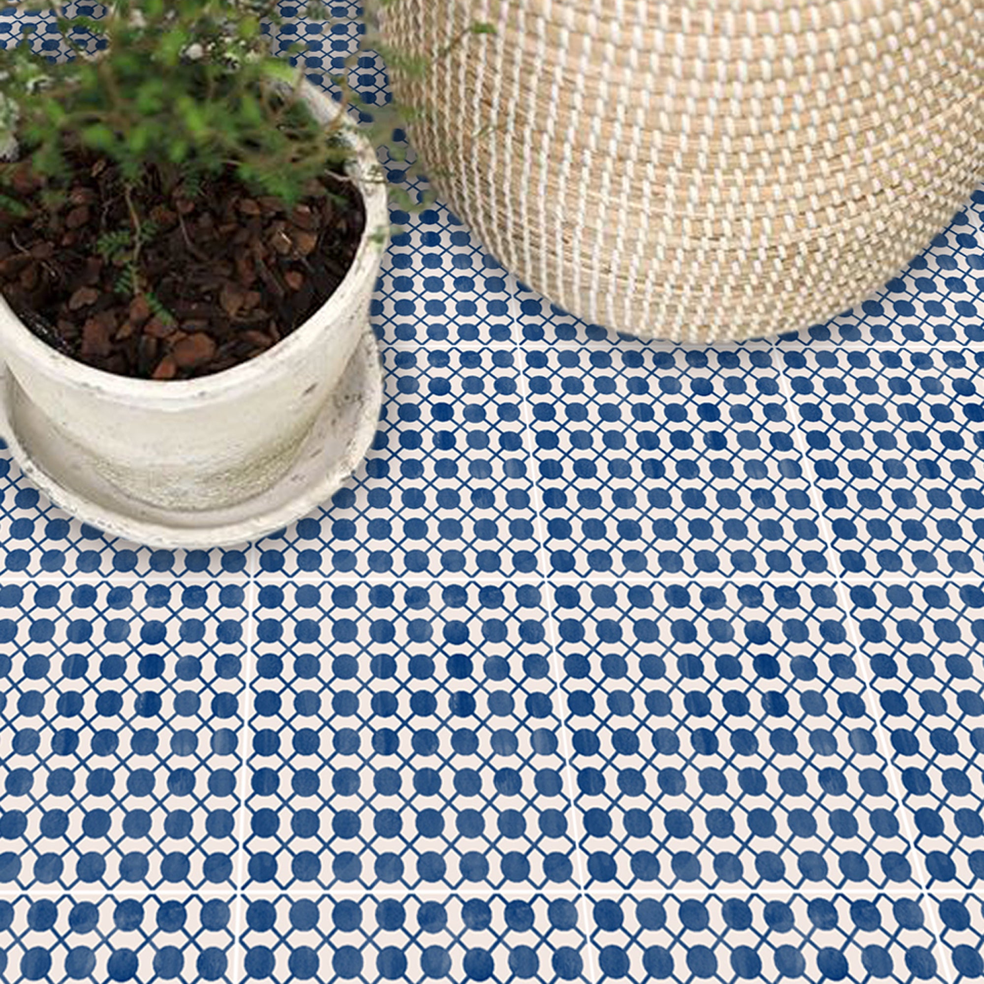 PROMO! Dot to dot in Indigo Vinyl Tile Sticker - 12 pcs pack in 14.8 cm