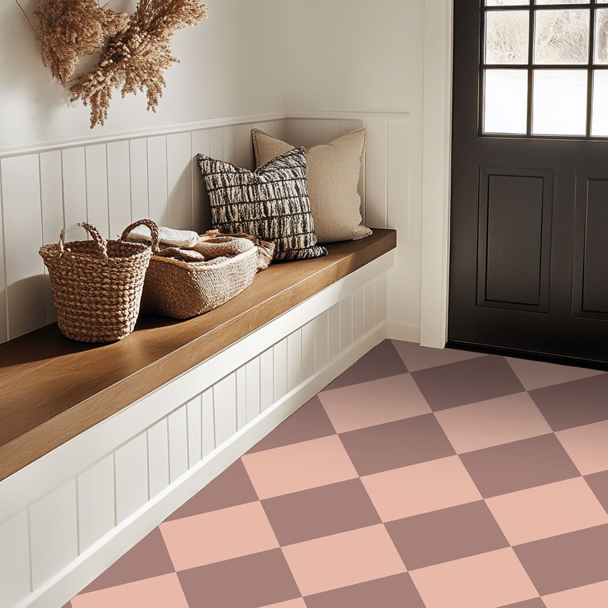 Checkerboard Tile Stickers in Dusk and Powder