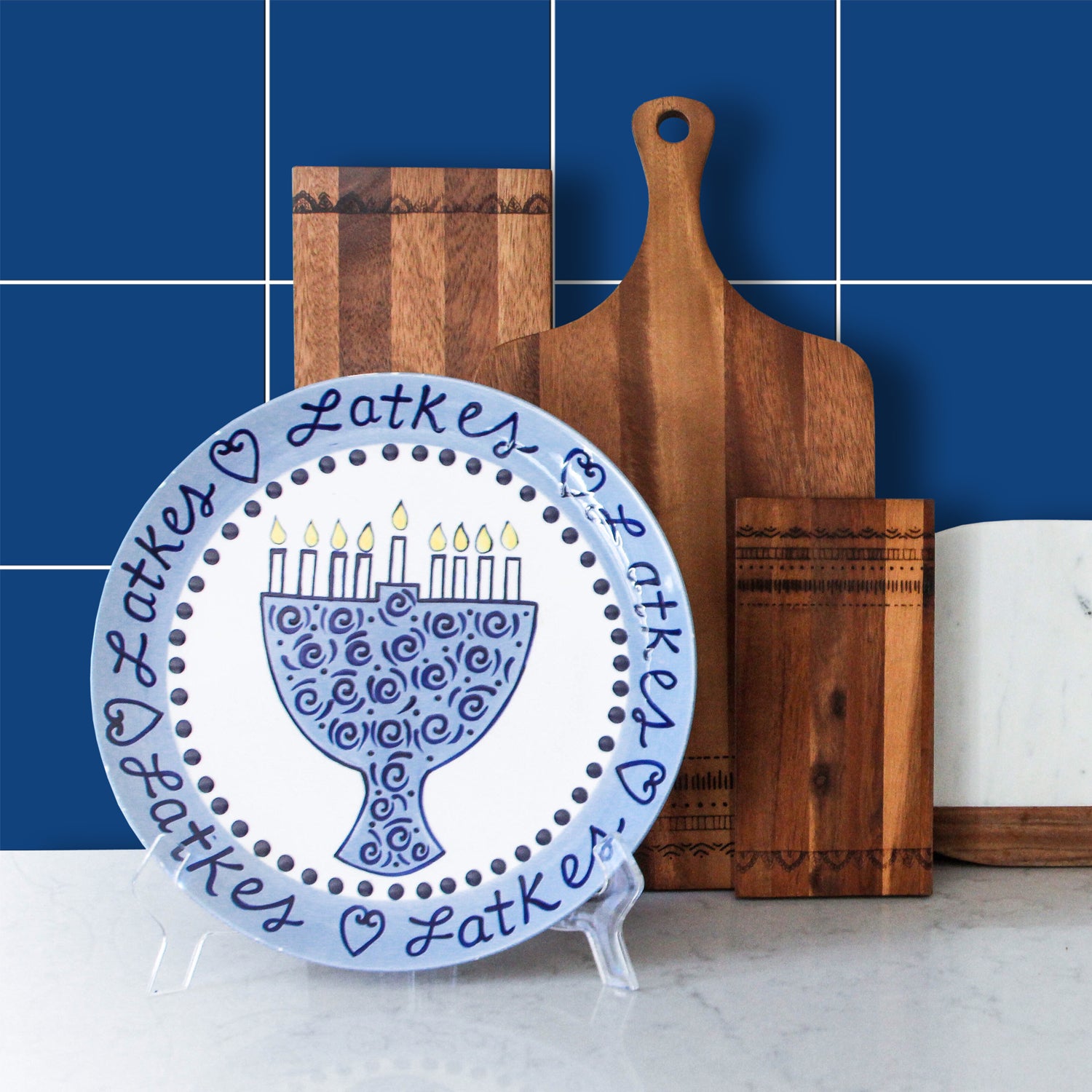 Custom Solid Indigo Vinyl Tile Stickers - for Bridget