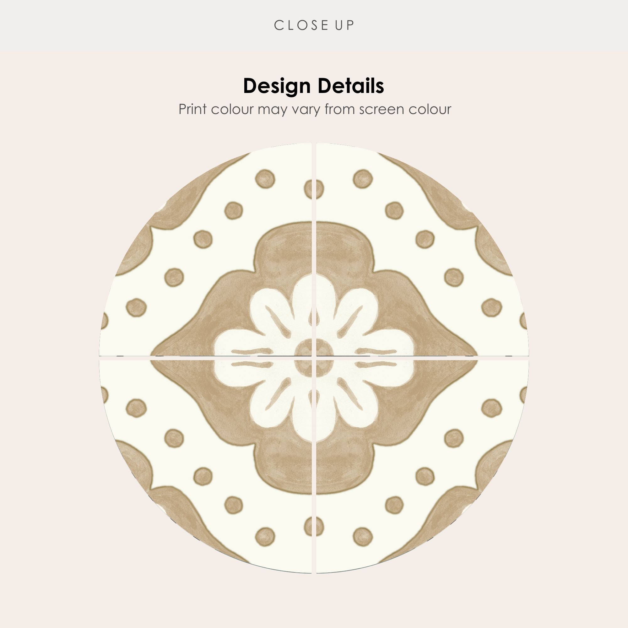 Larkspur in Tan Vinyl Tile Sticker