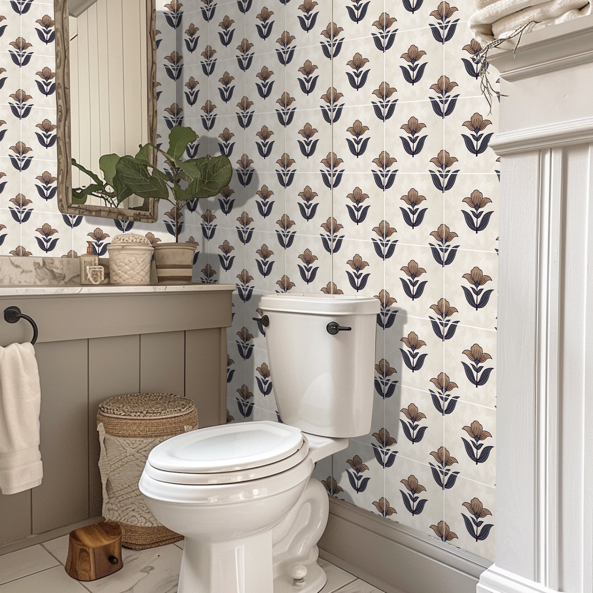 bathroom tiled wall
