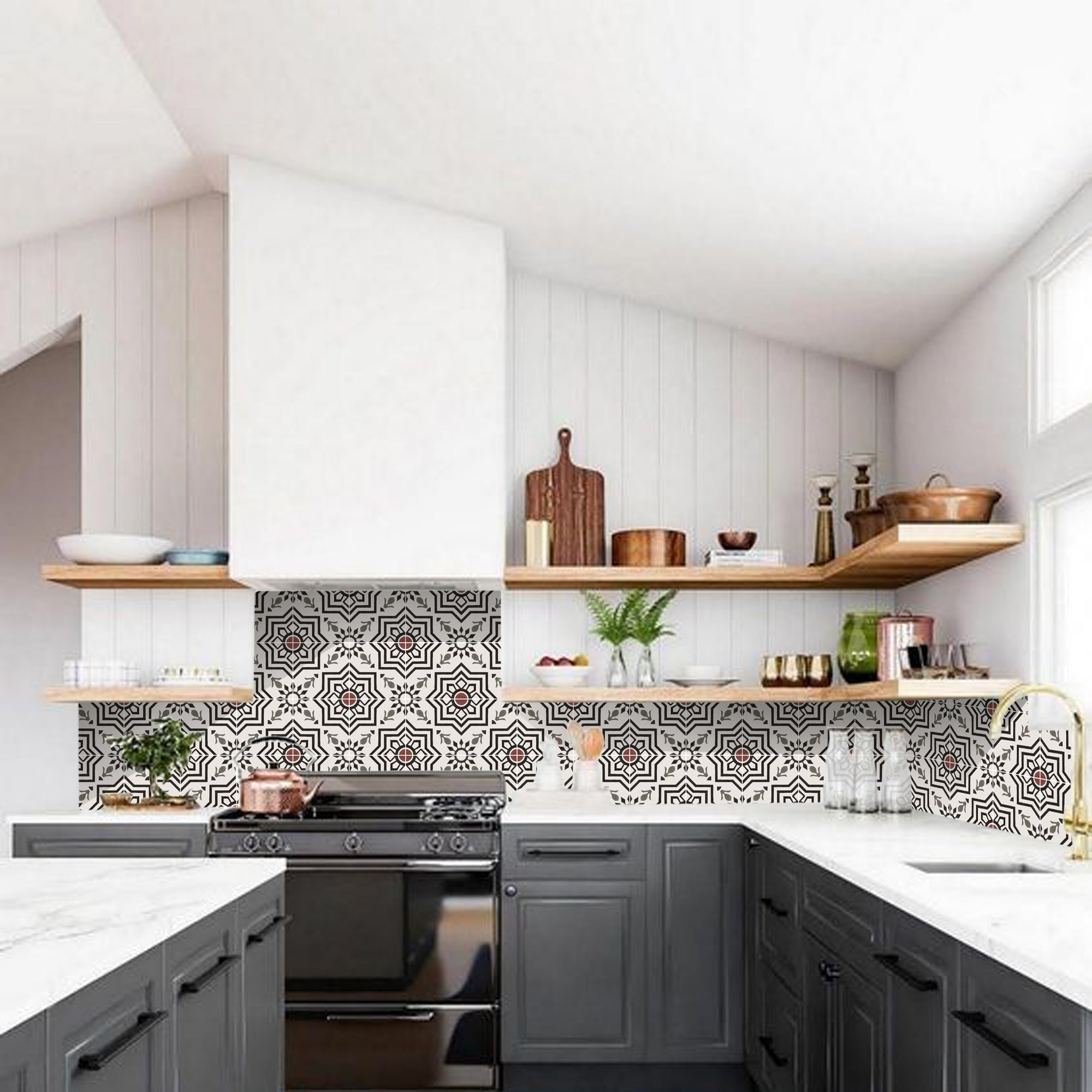 PROMO! Removable Vinyl Wallpaper Kabbalah in Black- 60 x 120 cm panel