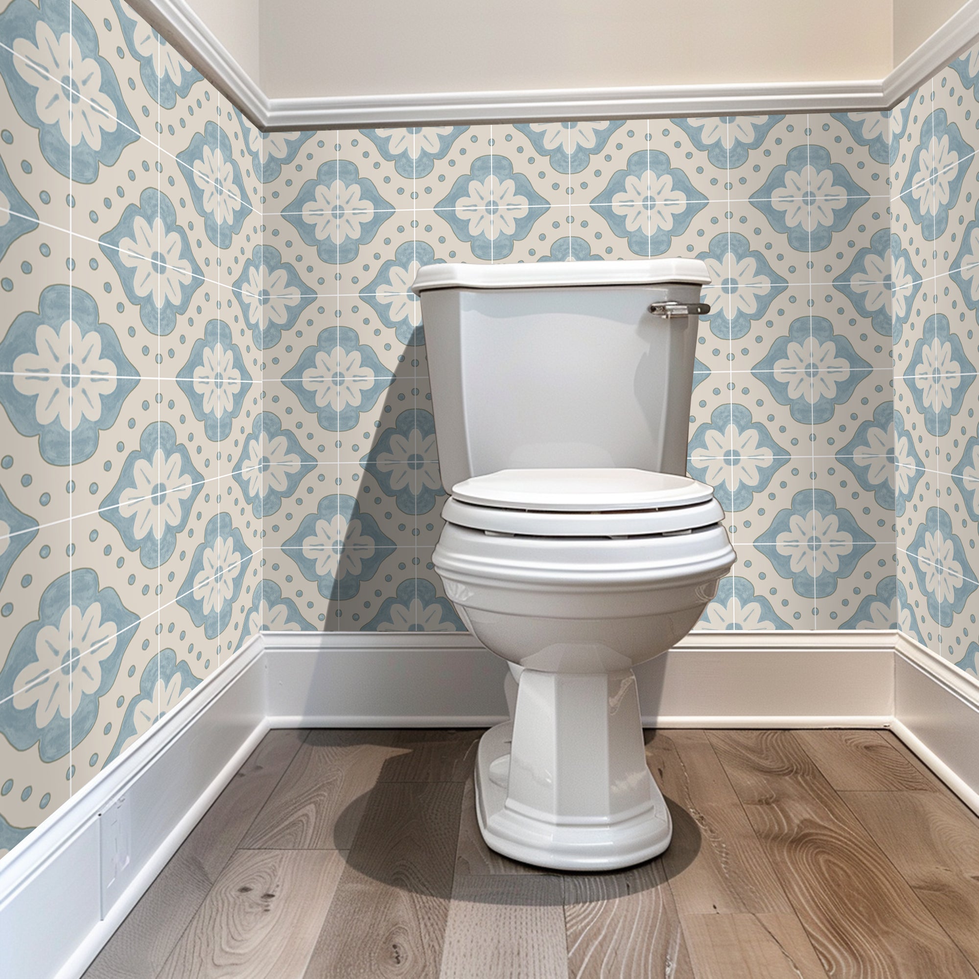 Larkspur in Powder Blue Wallpaper