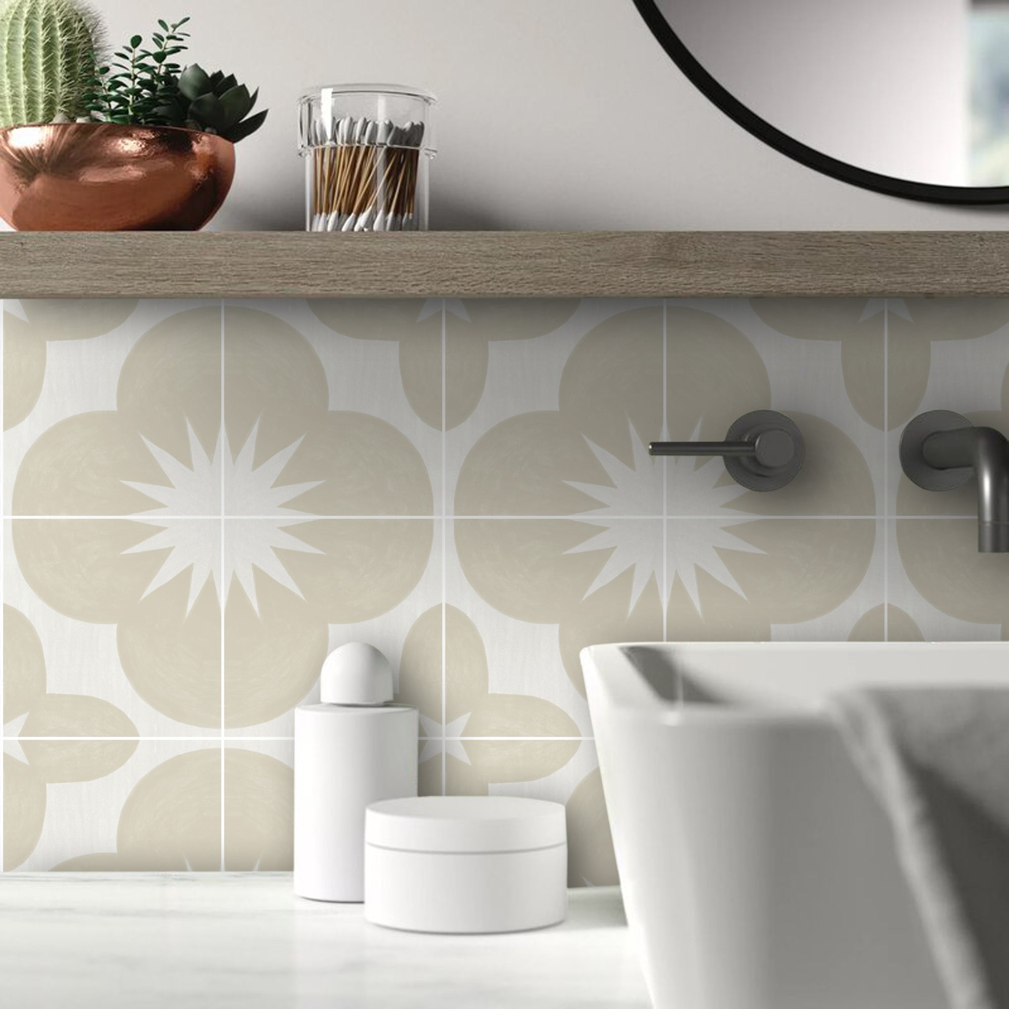 Toledo Cream Vinyl Tile Sticker