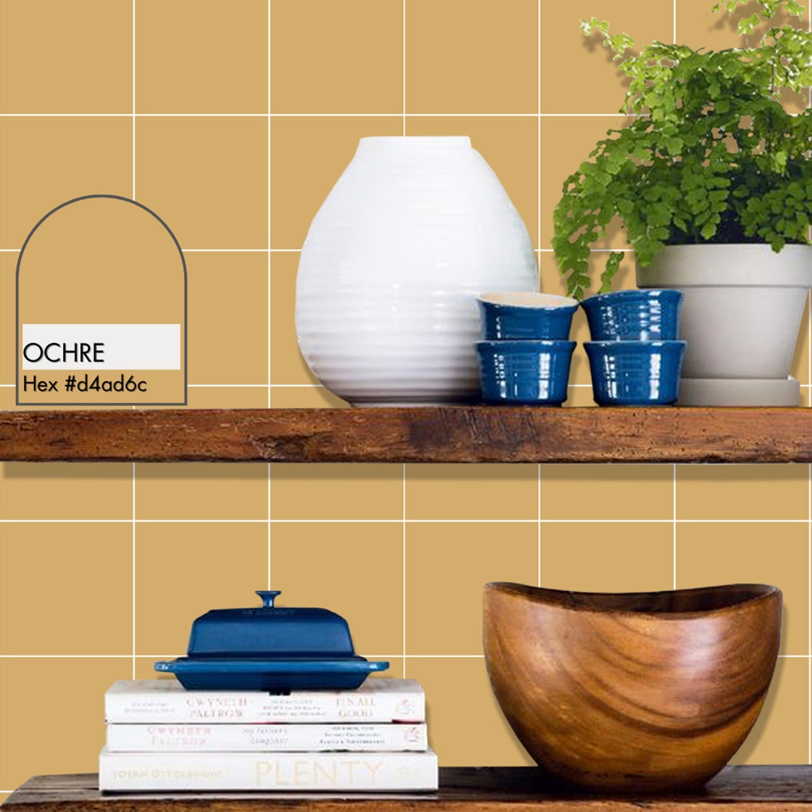 Golden Ochre Solid Color Tile Stickers