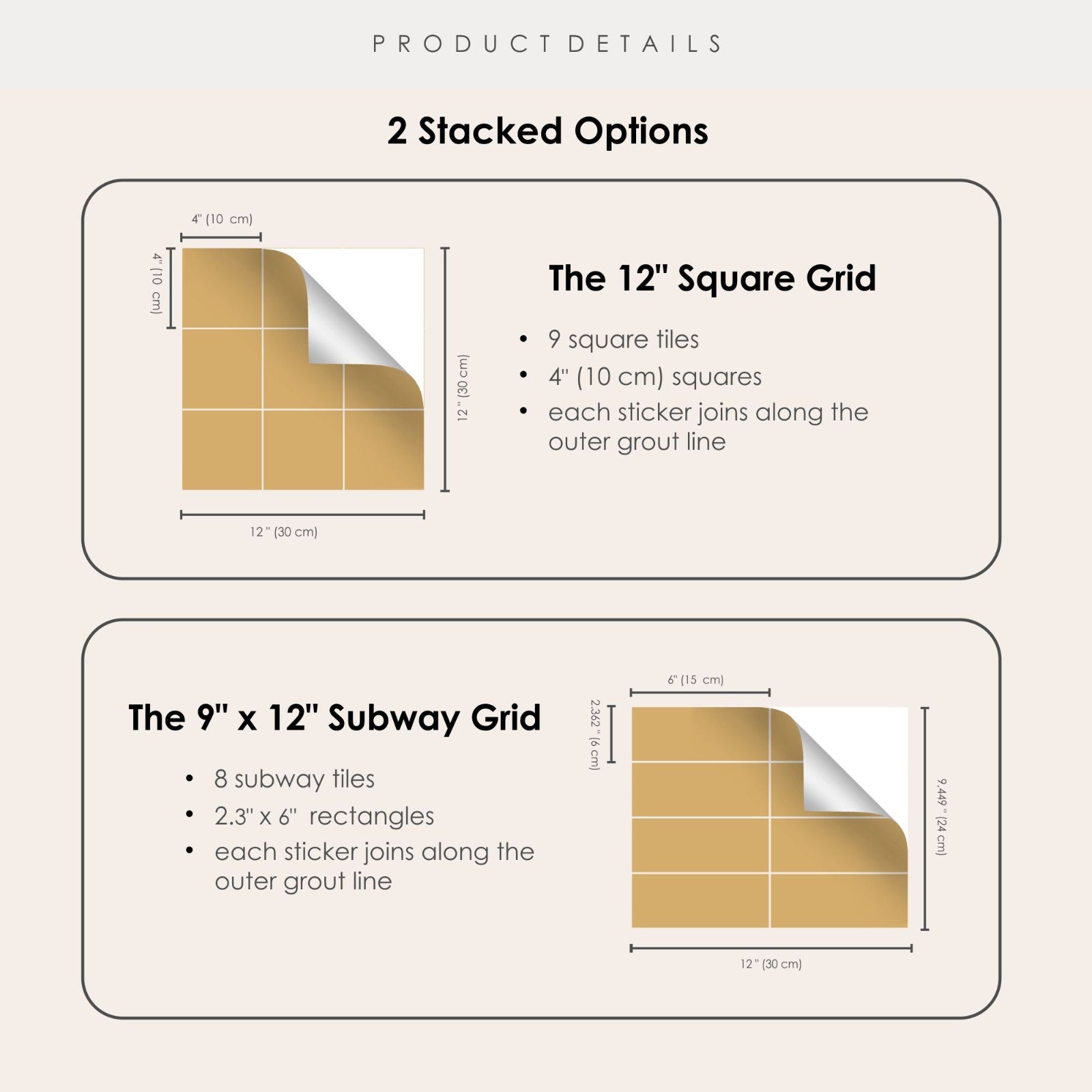 Golden Ochre Solid Color Tile Stickers