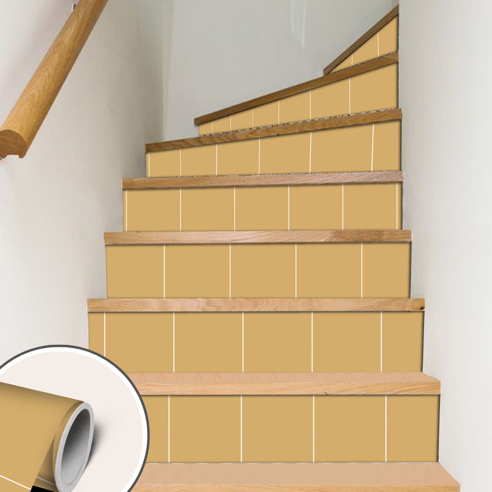 Golden Ochre Solid Color Tile Stickers