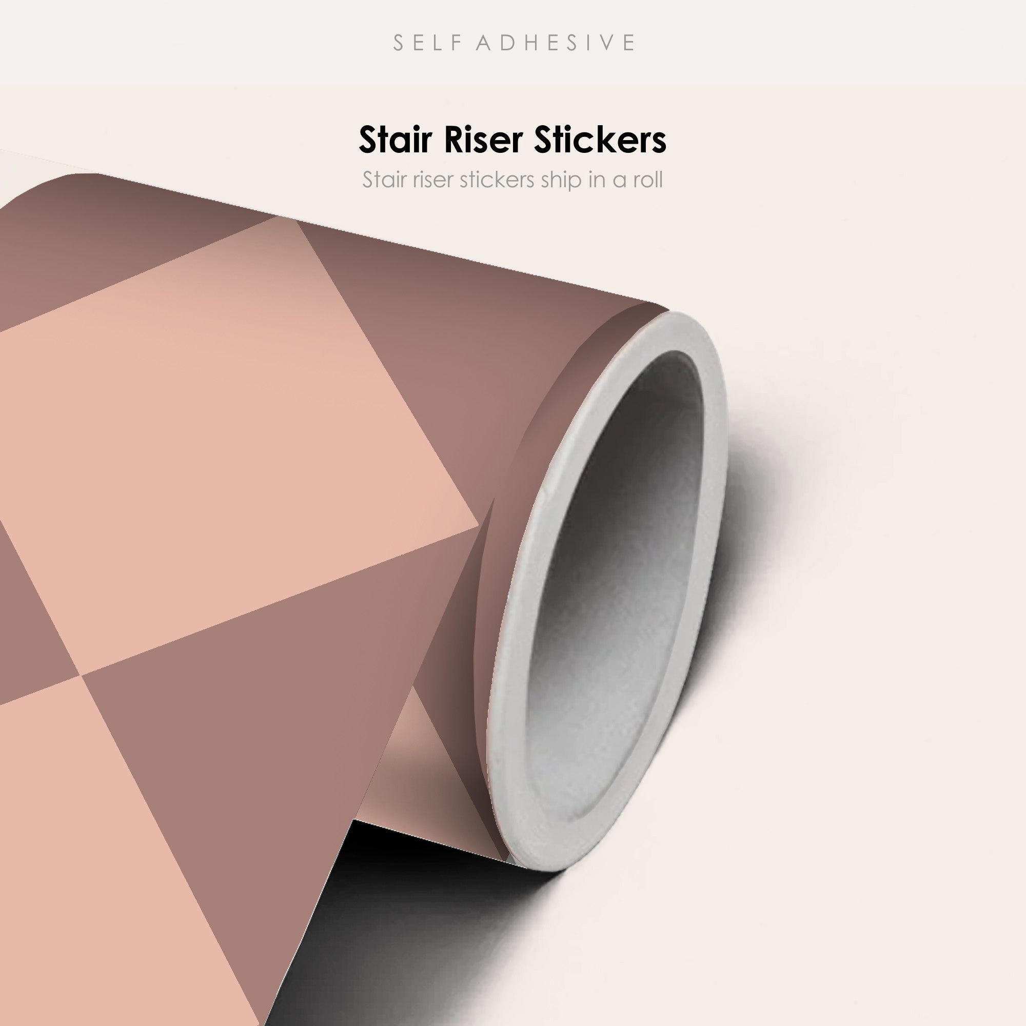 Checkerboard Stair Riser Stickers Dusk and Powder