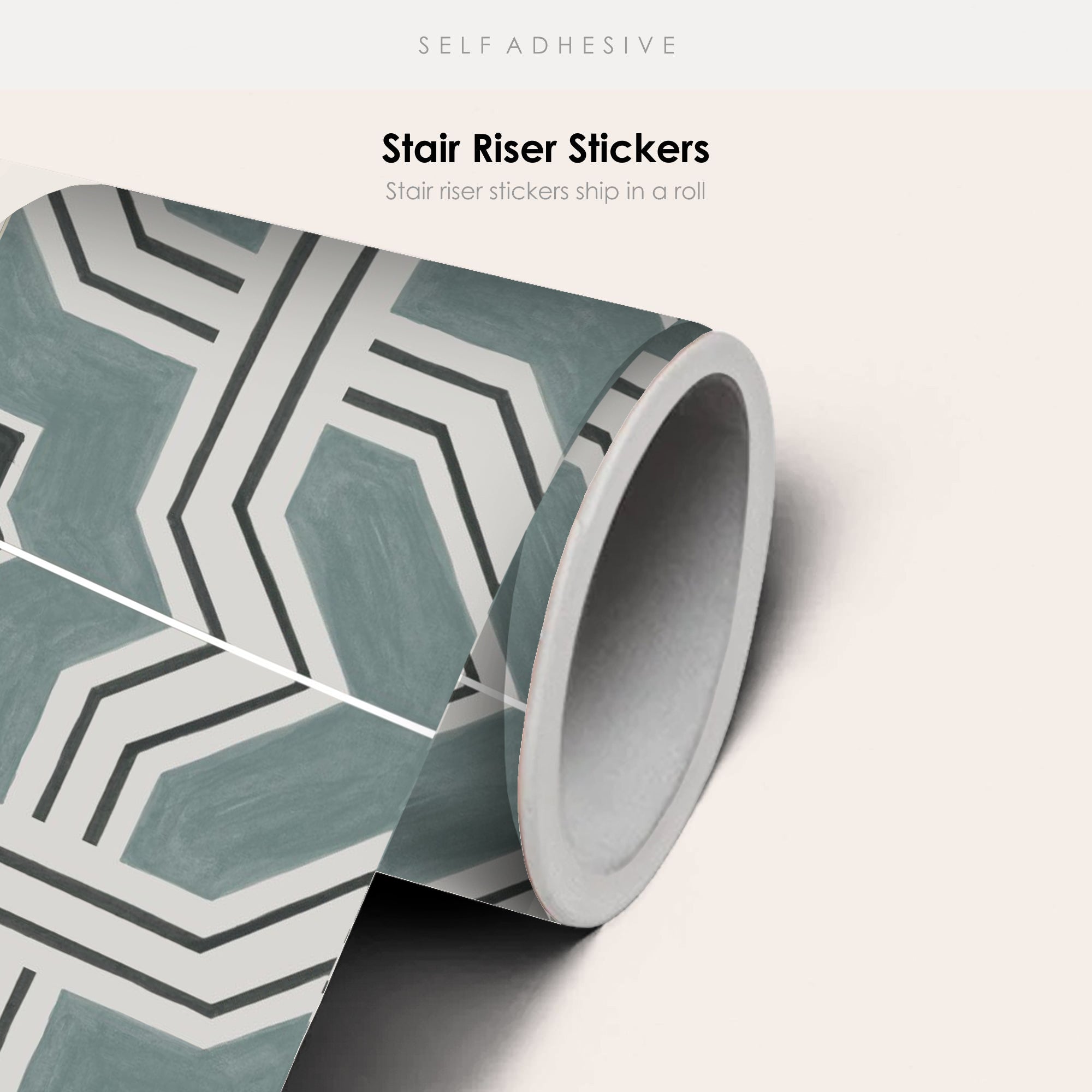 Lattice in Grey Stair Riser Stickers