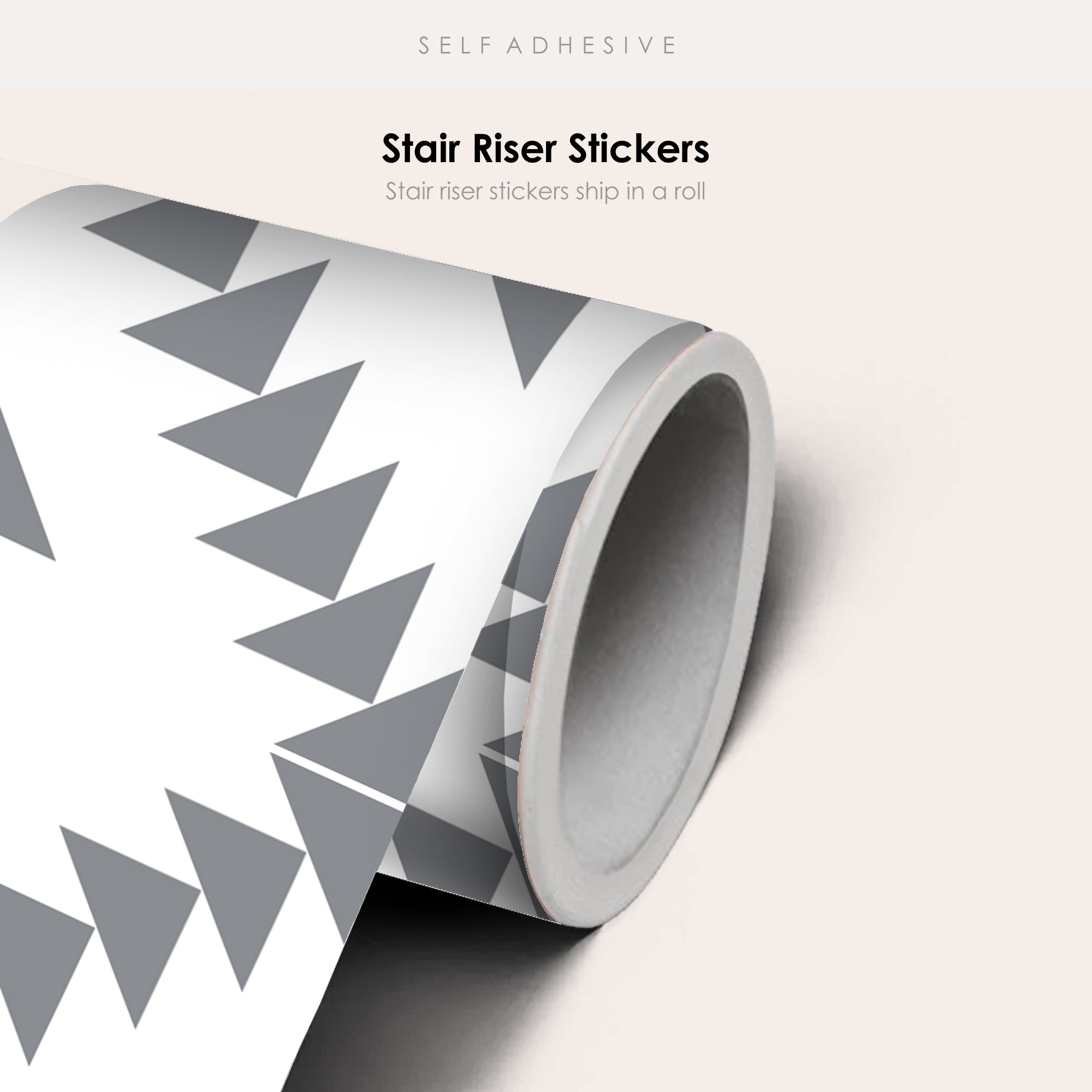 Zig Zag in Grey Stair Riser Stickers