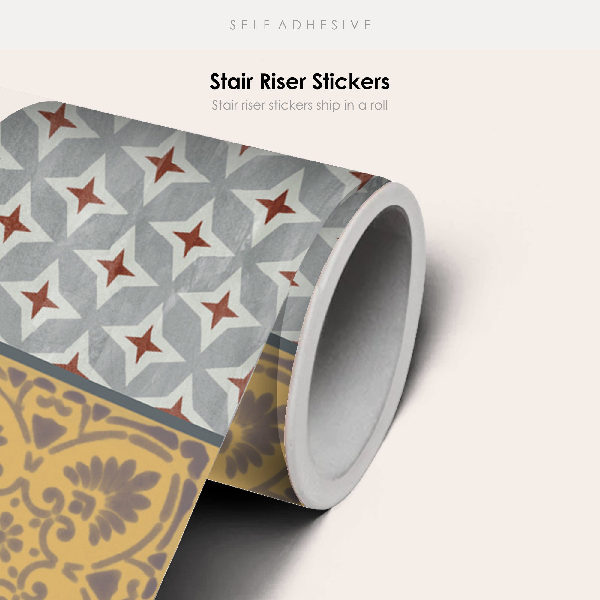 Patchwork Roze Stair Riser Stickers