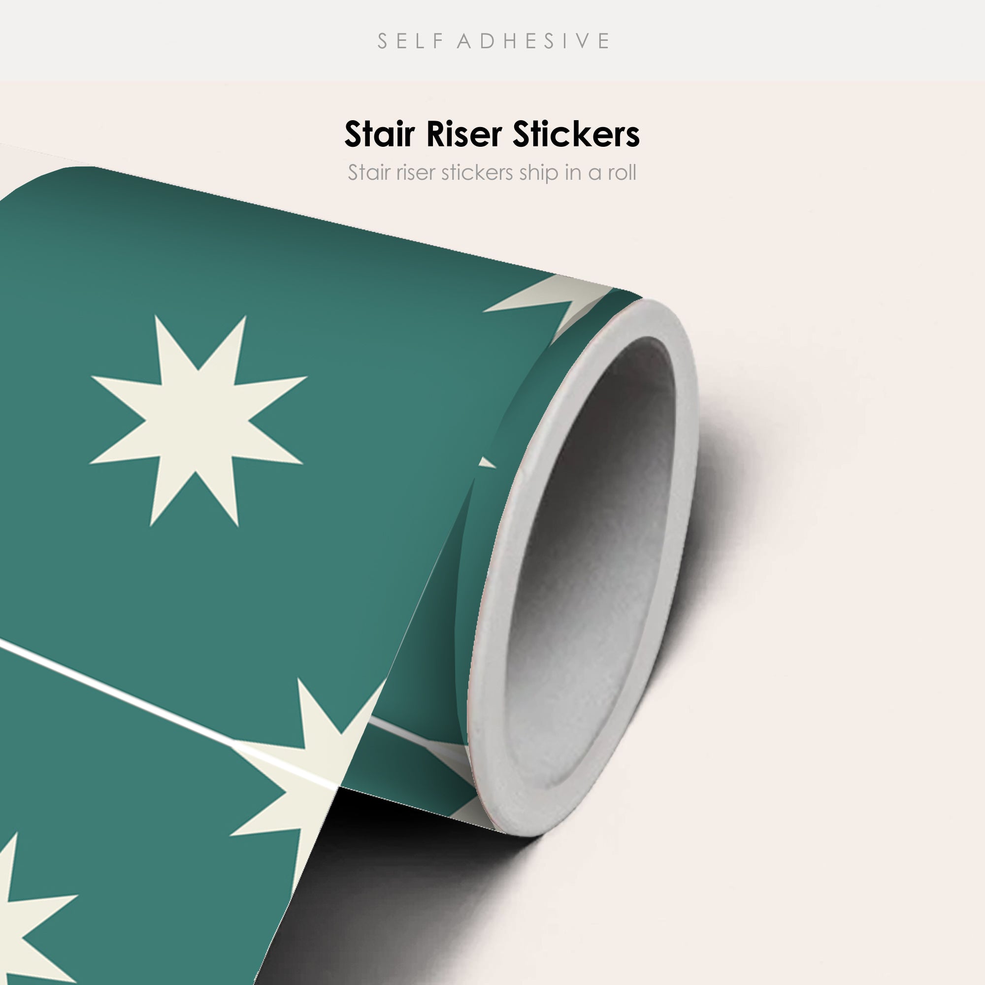 Starry Night in Green Stair Riser Stickers