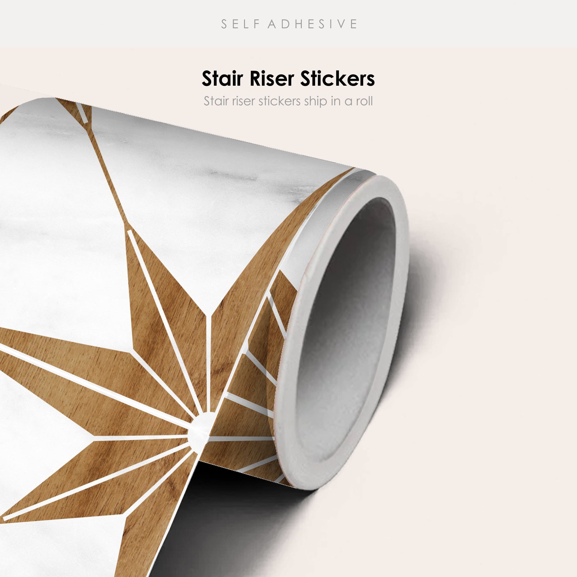 Custom Astra Wood Stair Riser Stickers for Linda