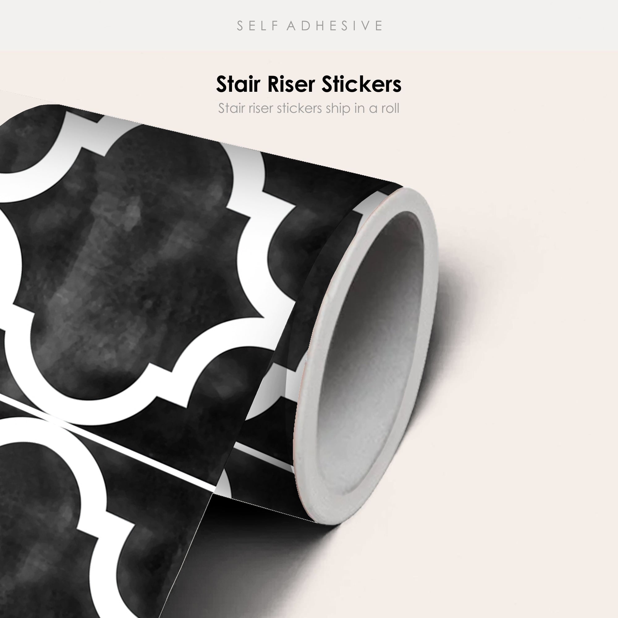Zahara in Black Stair Riser Stickers