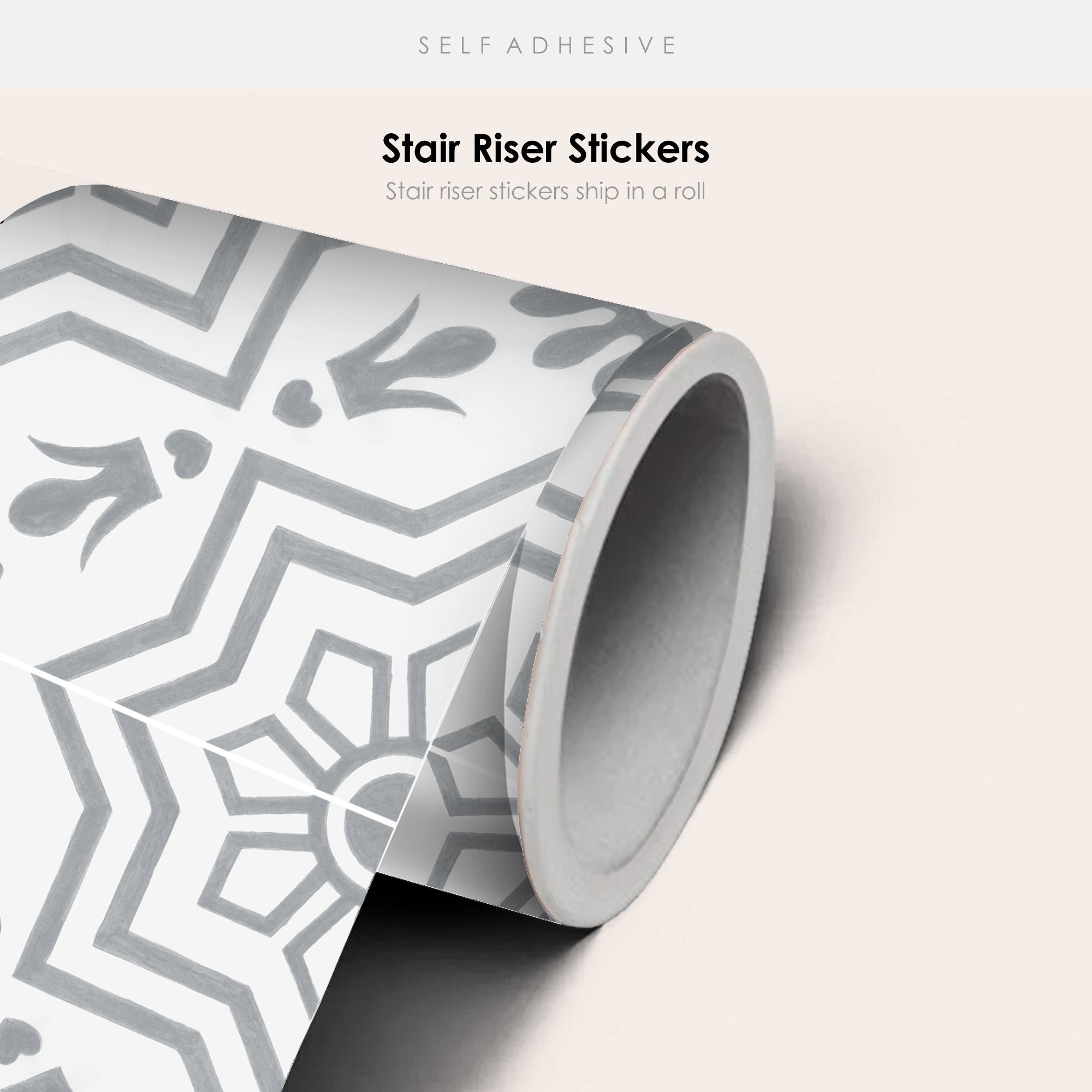 Kabbalah in Grey Stair Riser Stickers