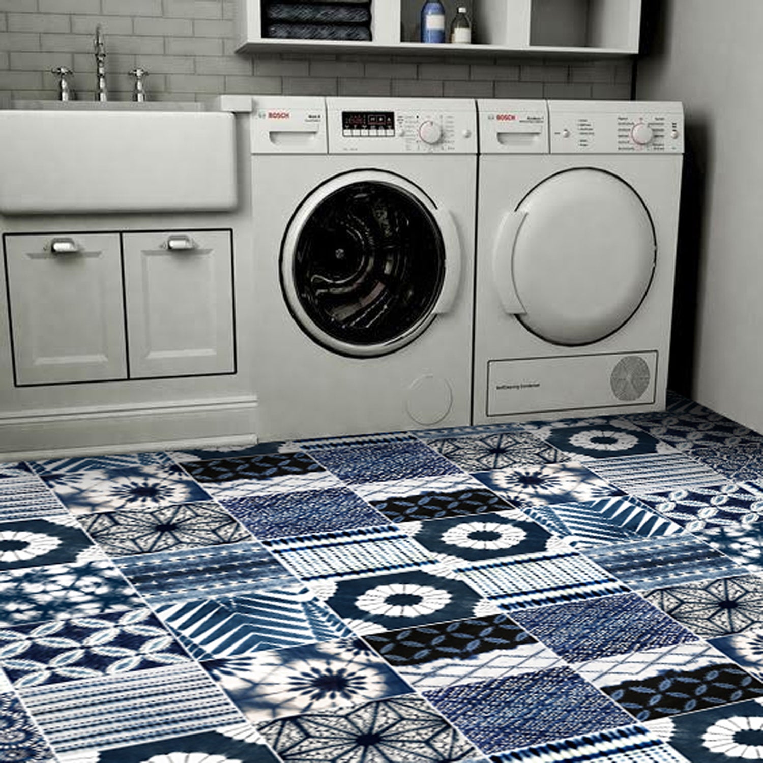 Shibori Vinyl Tile Sticker