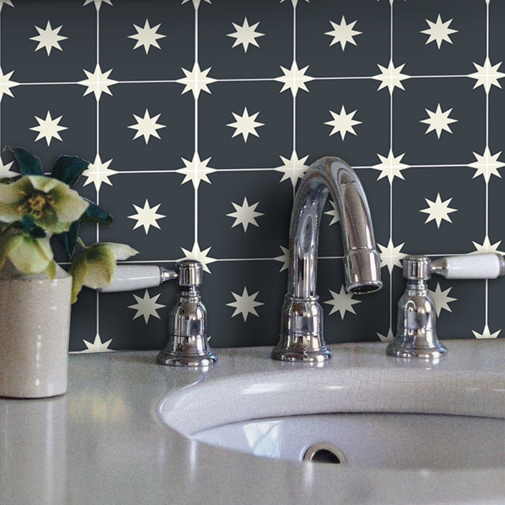 PROMO! Removable Vinyl Wallpaper Starry Night in Black - 60 x 120 cm panel