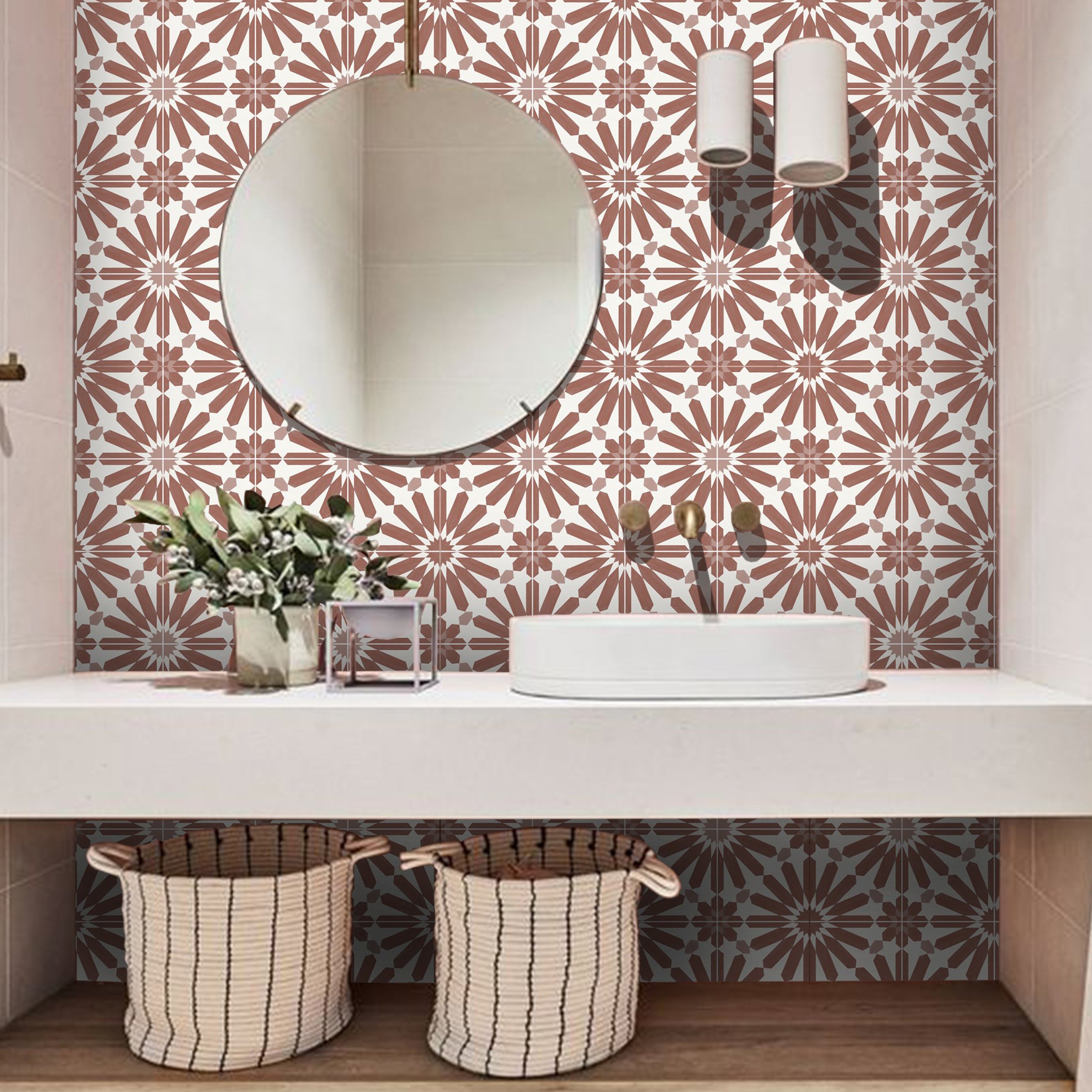 Custom Stellino Terracotta Vinyl Tile Stickers - for Jamillah