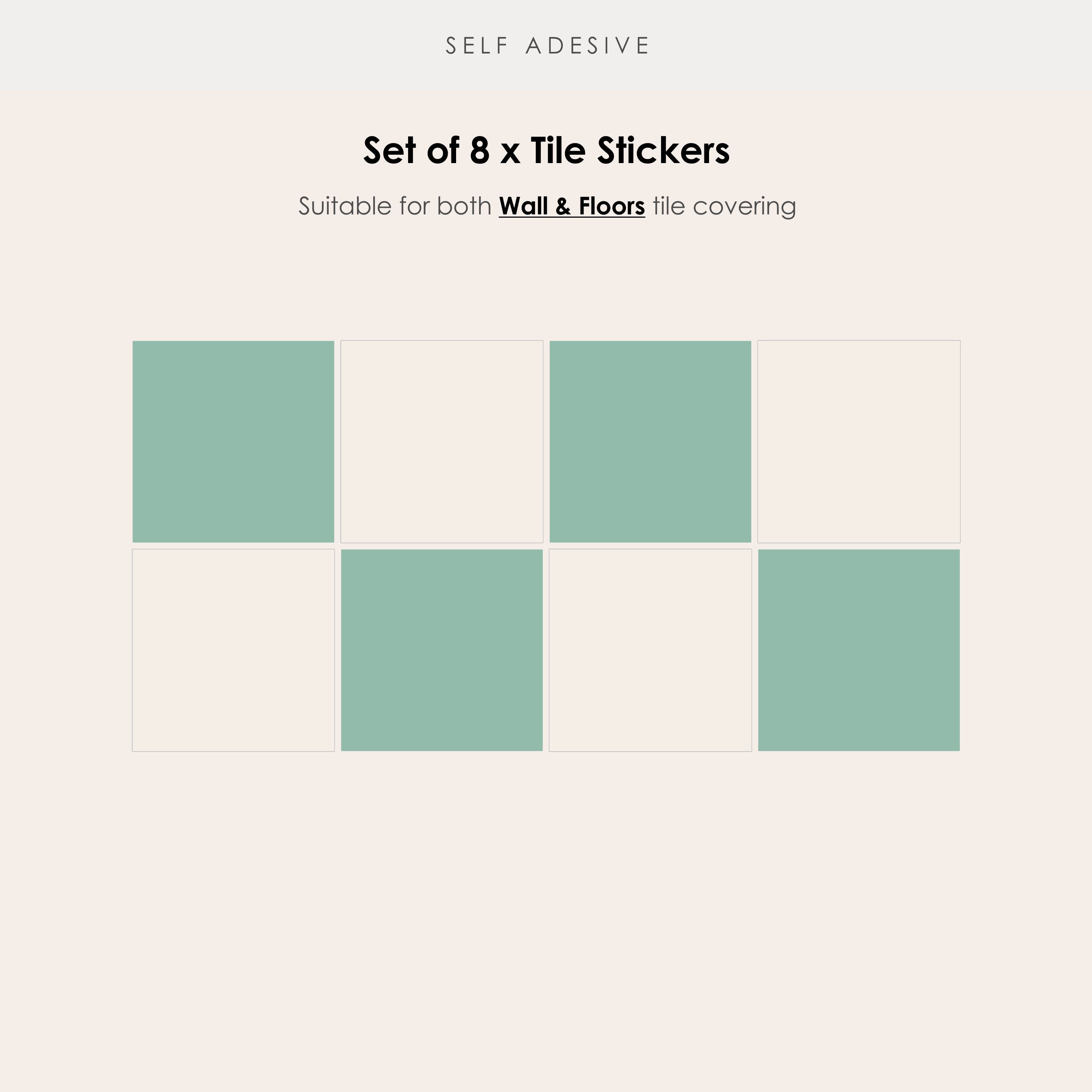 Checkerboard in Lichen Tile Sticker