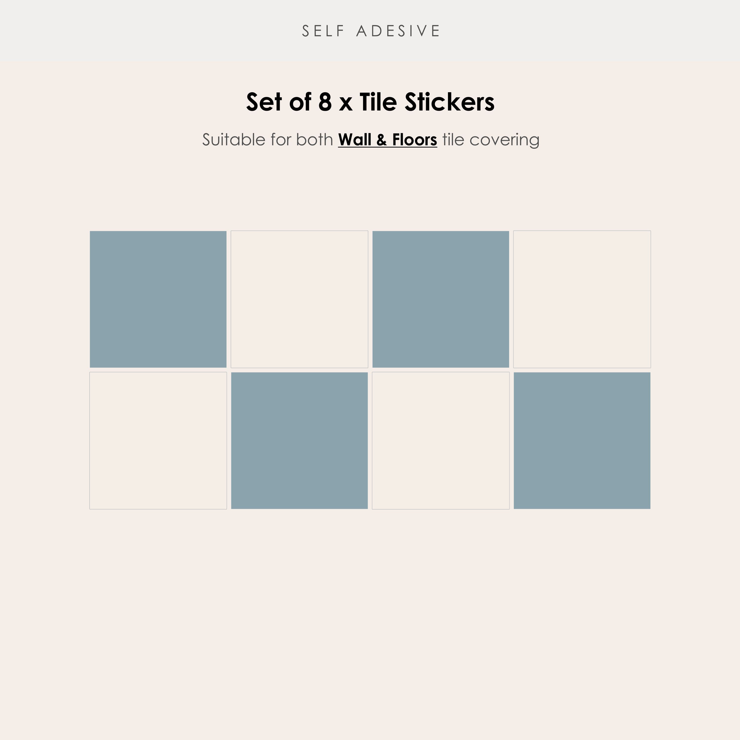 Checkerboard in Powder Blue Tile Sticker