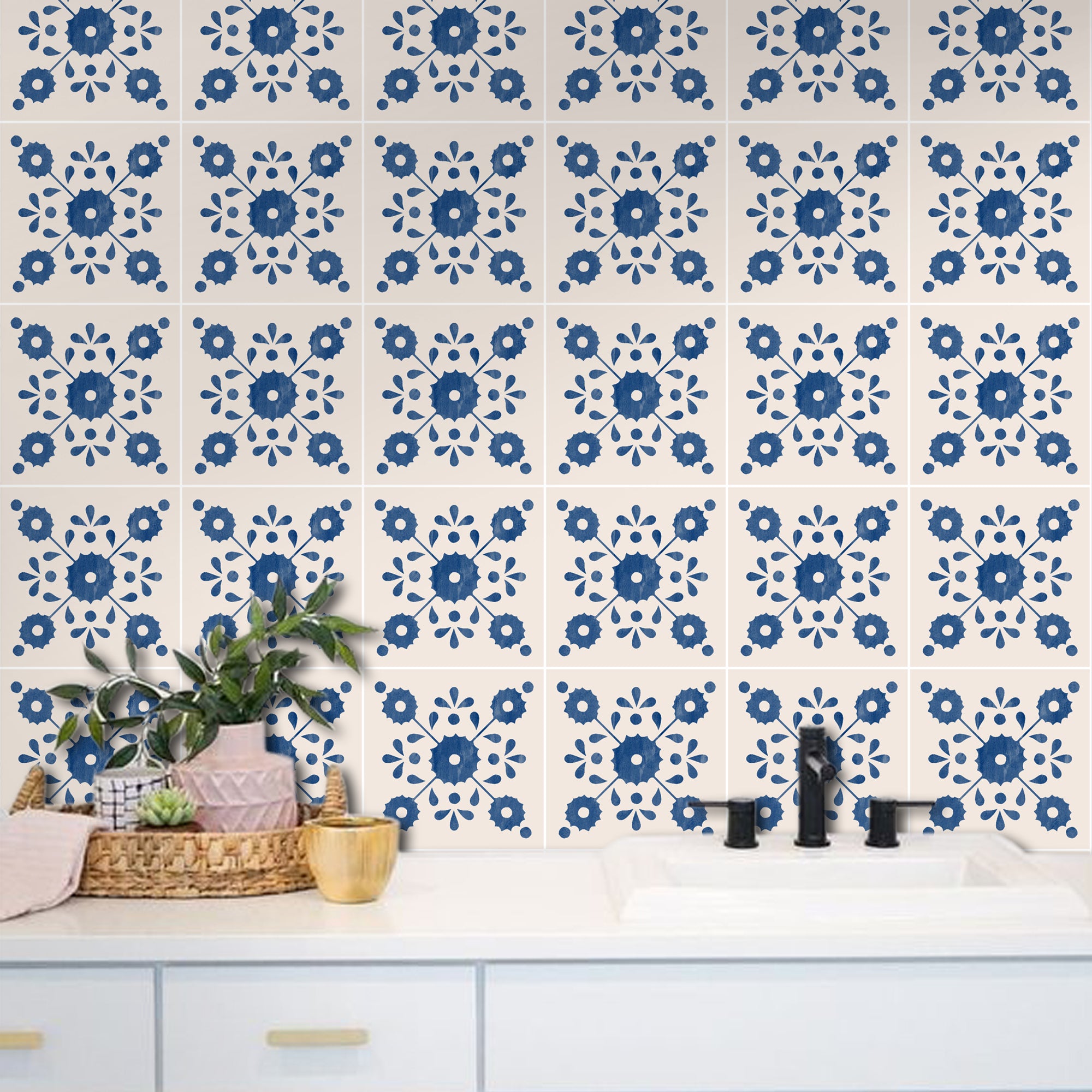 Zinnia Vinyl Tile Sticker