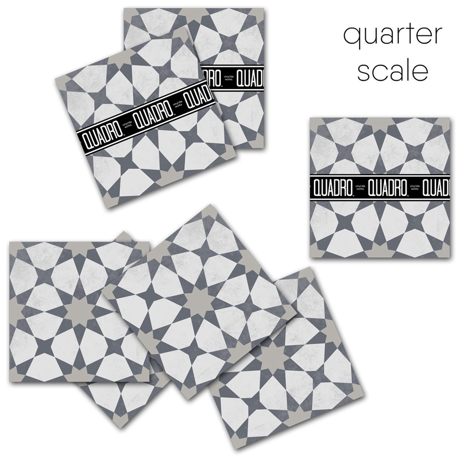 PROMO! Agadir in Grey Vinyl Tile Sticker - 12 pcs pack in 14.8 cm