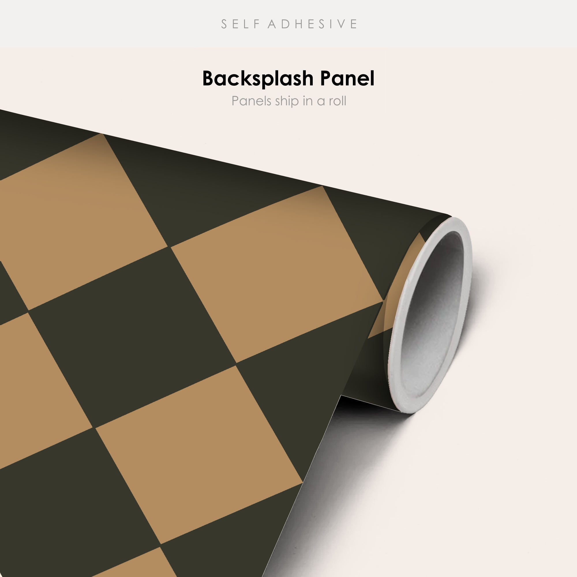 Checkerboard Tile Stickers in Charcoal and Gold Leaf