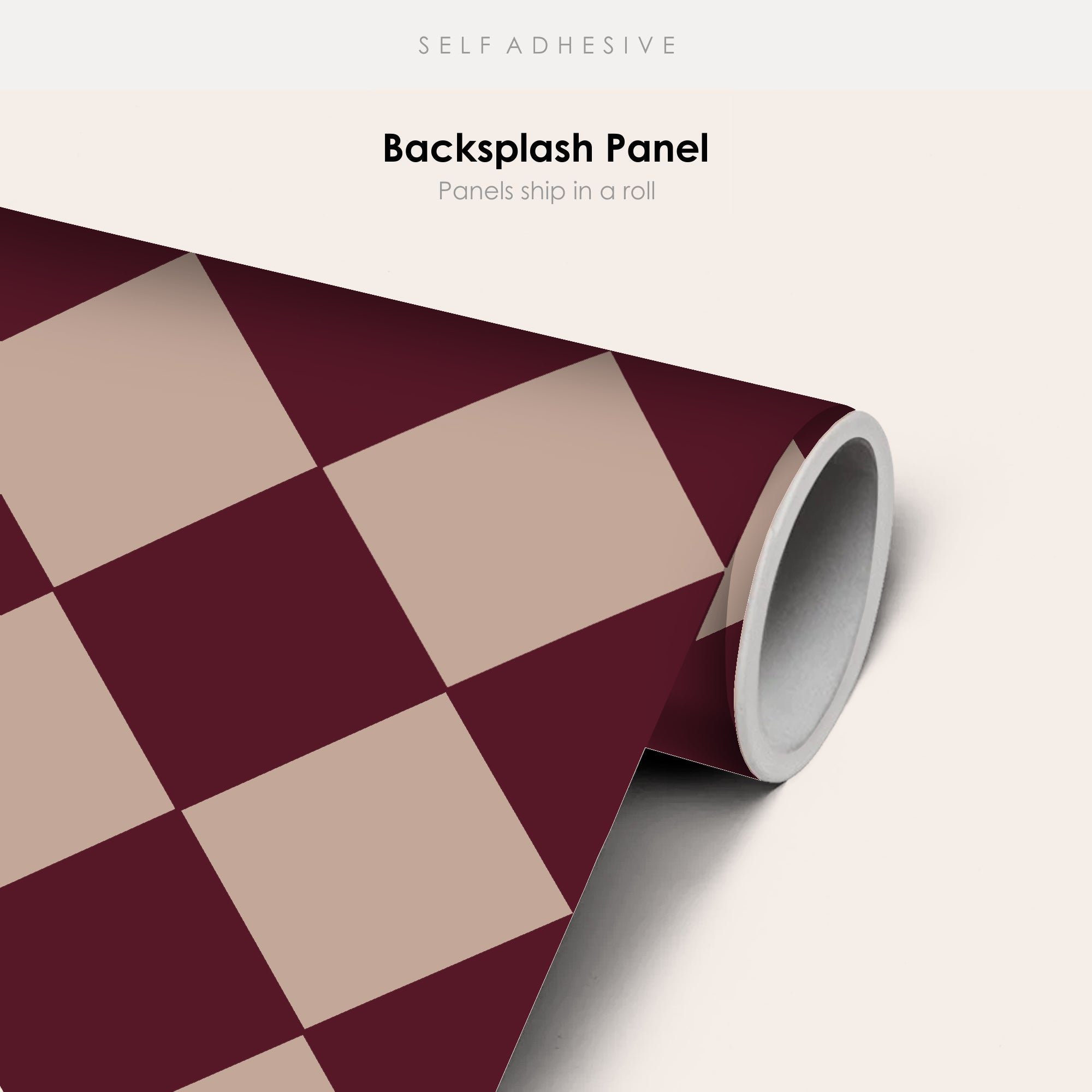 Checkerboard Tile Stickers in Wine and Dust
