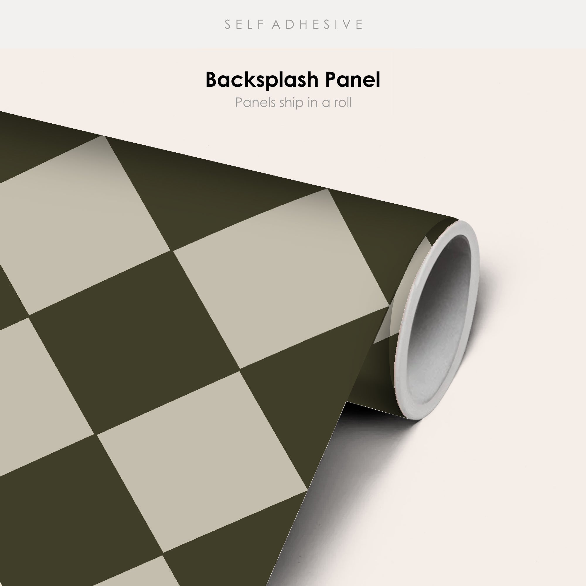 Checkerboard Tile Stickers in Dark Olive and Sepia
