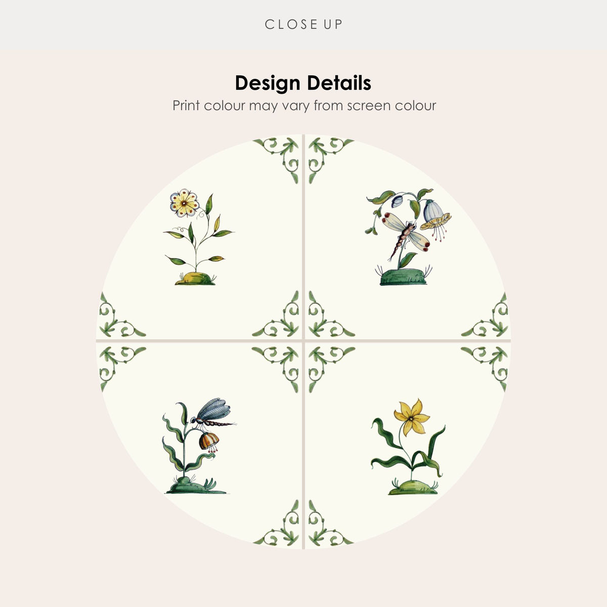 Delft Botanical Wallpaper