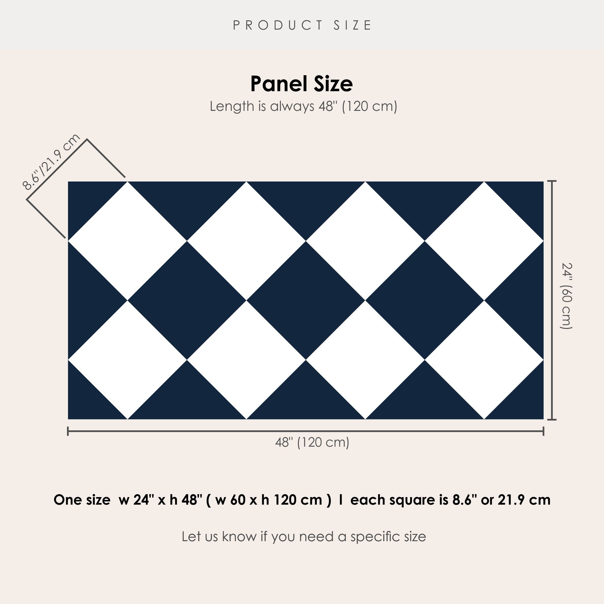 Checkerboard in Navy Tile Sticker