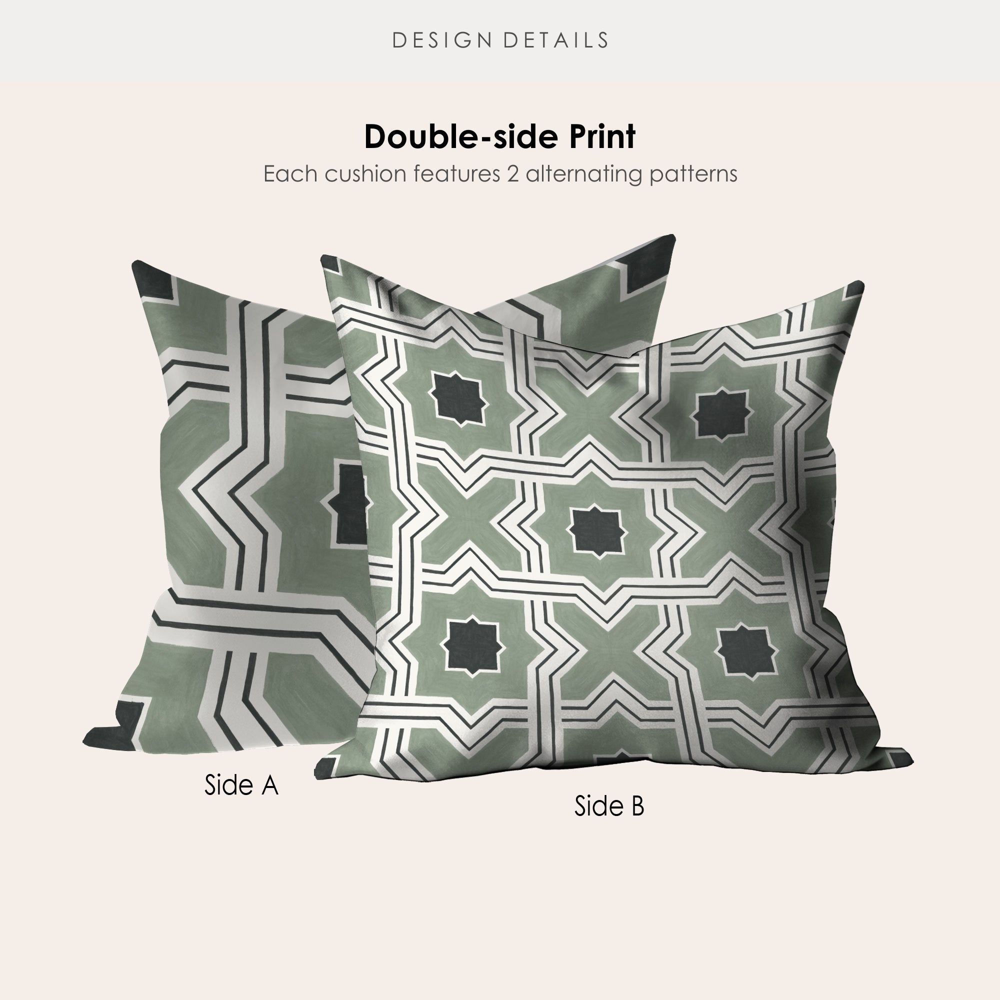 Lattice Pea Green Microsuede Square Pillow Cover