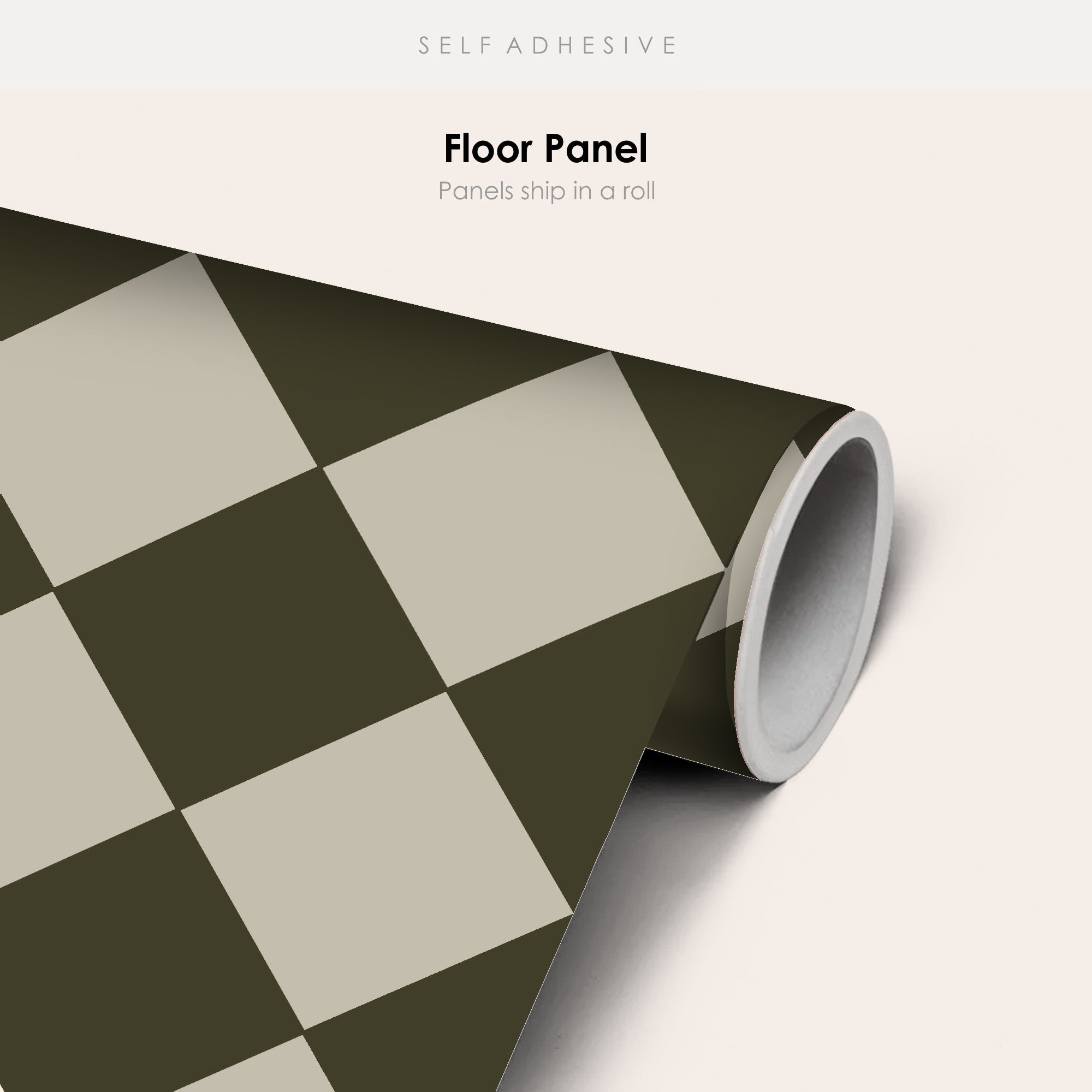 Checkerboard Tile Stickers in Dark Olive and Sepia
